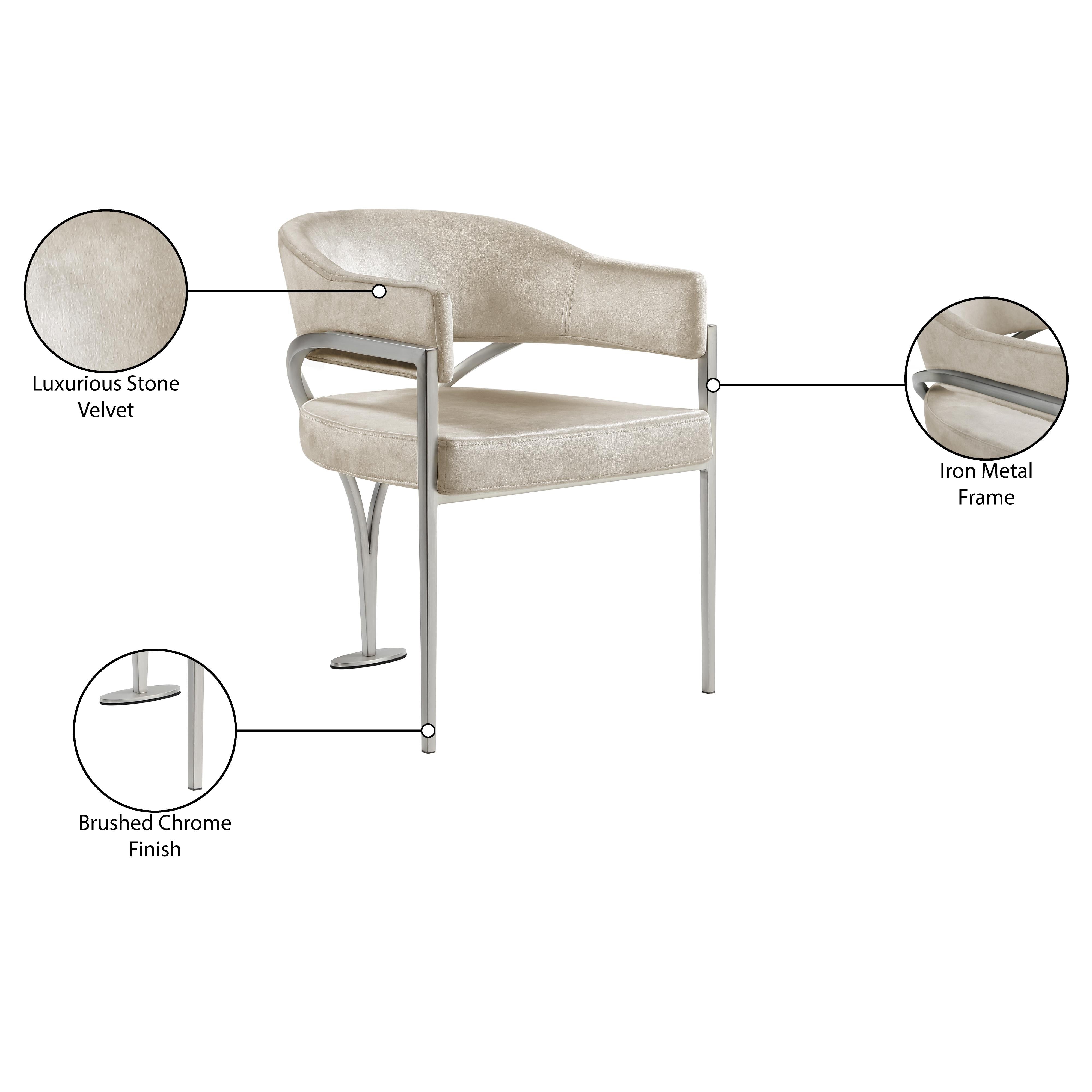 Meridian Madelyn Stone Velvet Dining Chair