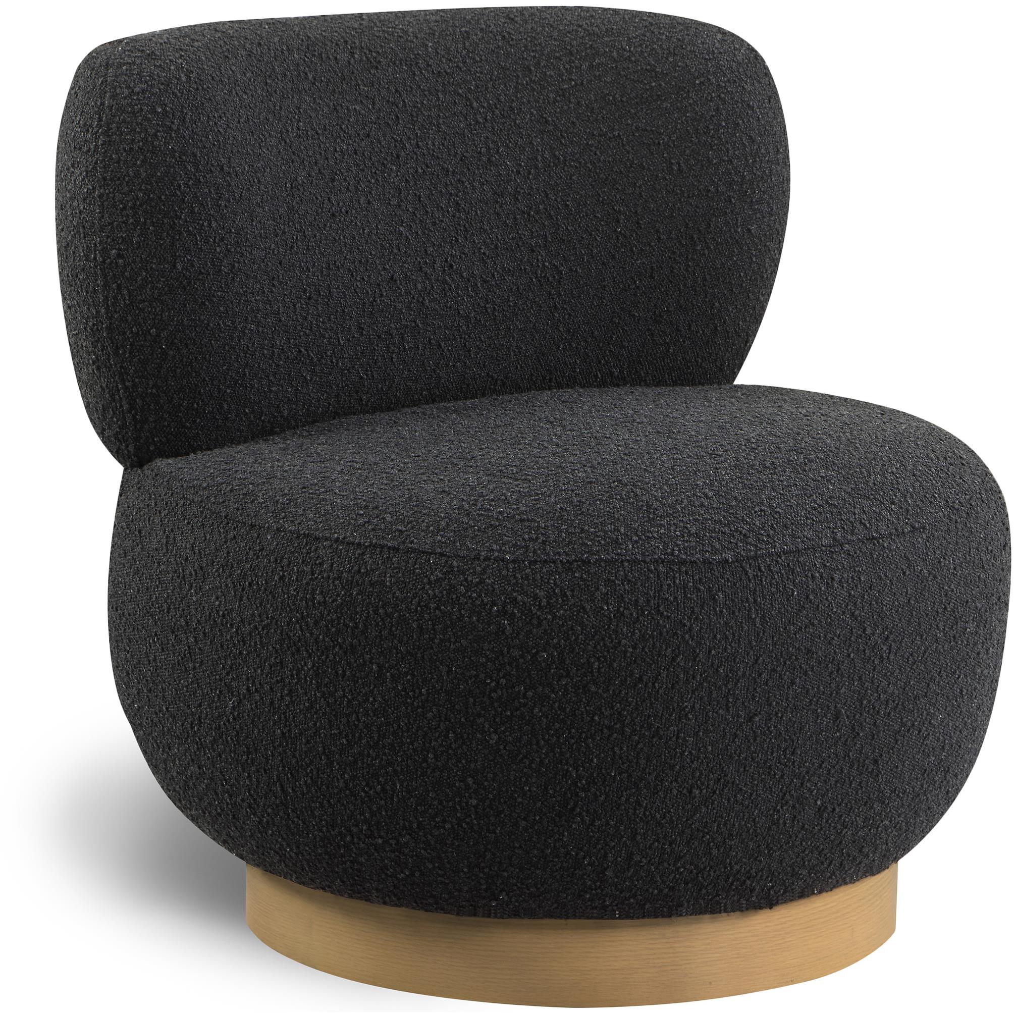 Meridian Calais Black Boucle Fabric Accent Chair