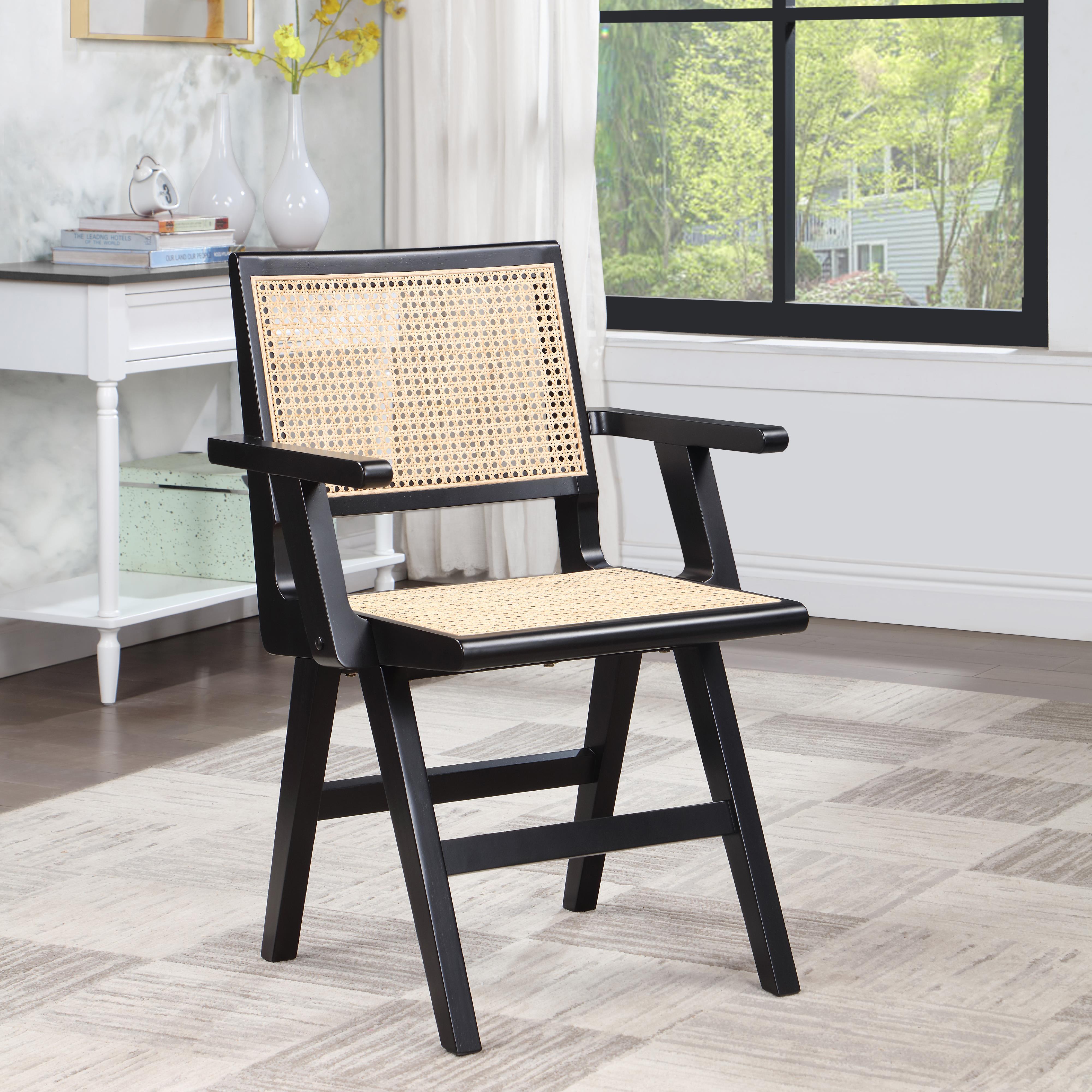 Meridian Preston Black Wood Dining Side Chair