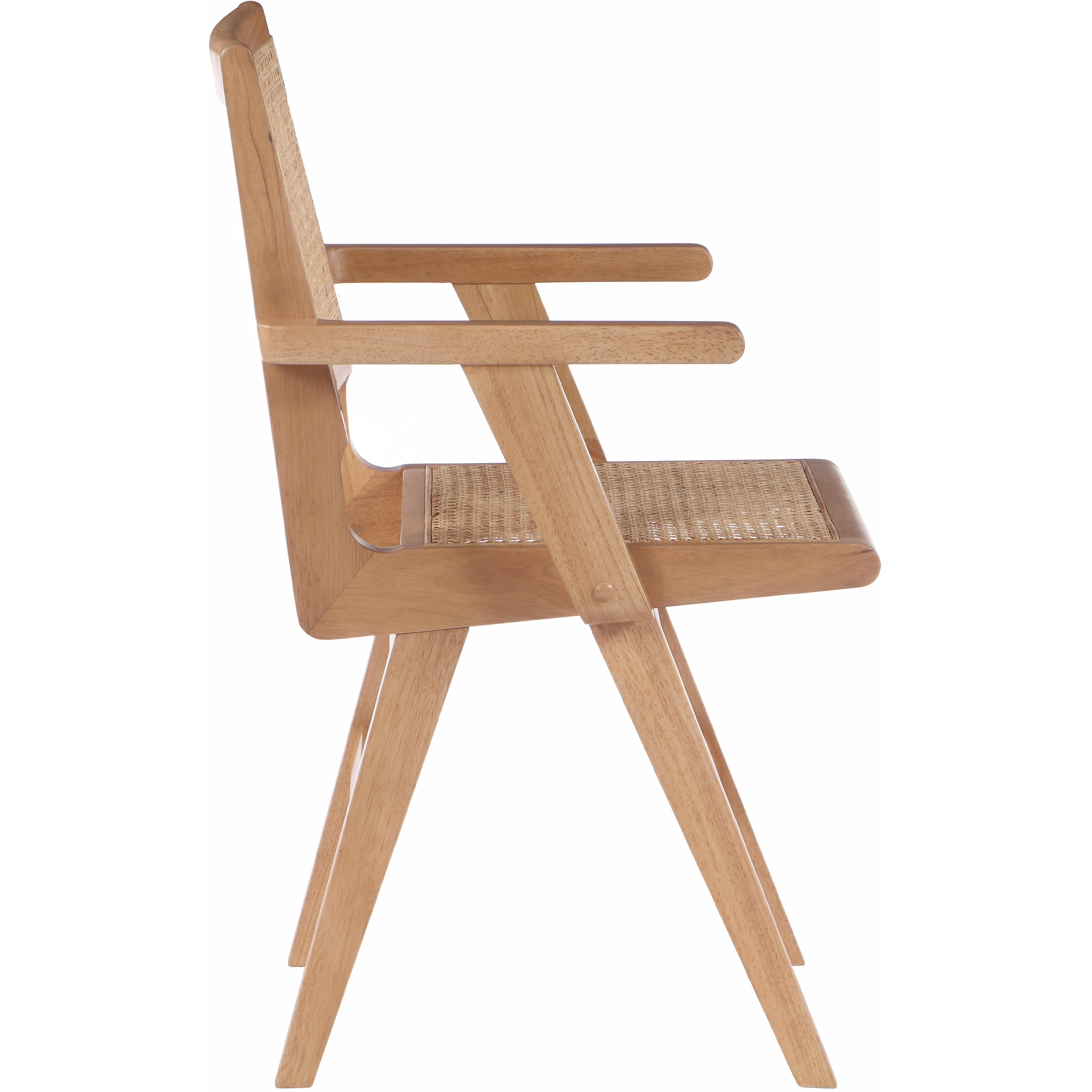 Meridian Preston Natural Wood Dining Arm Chair