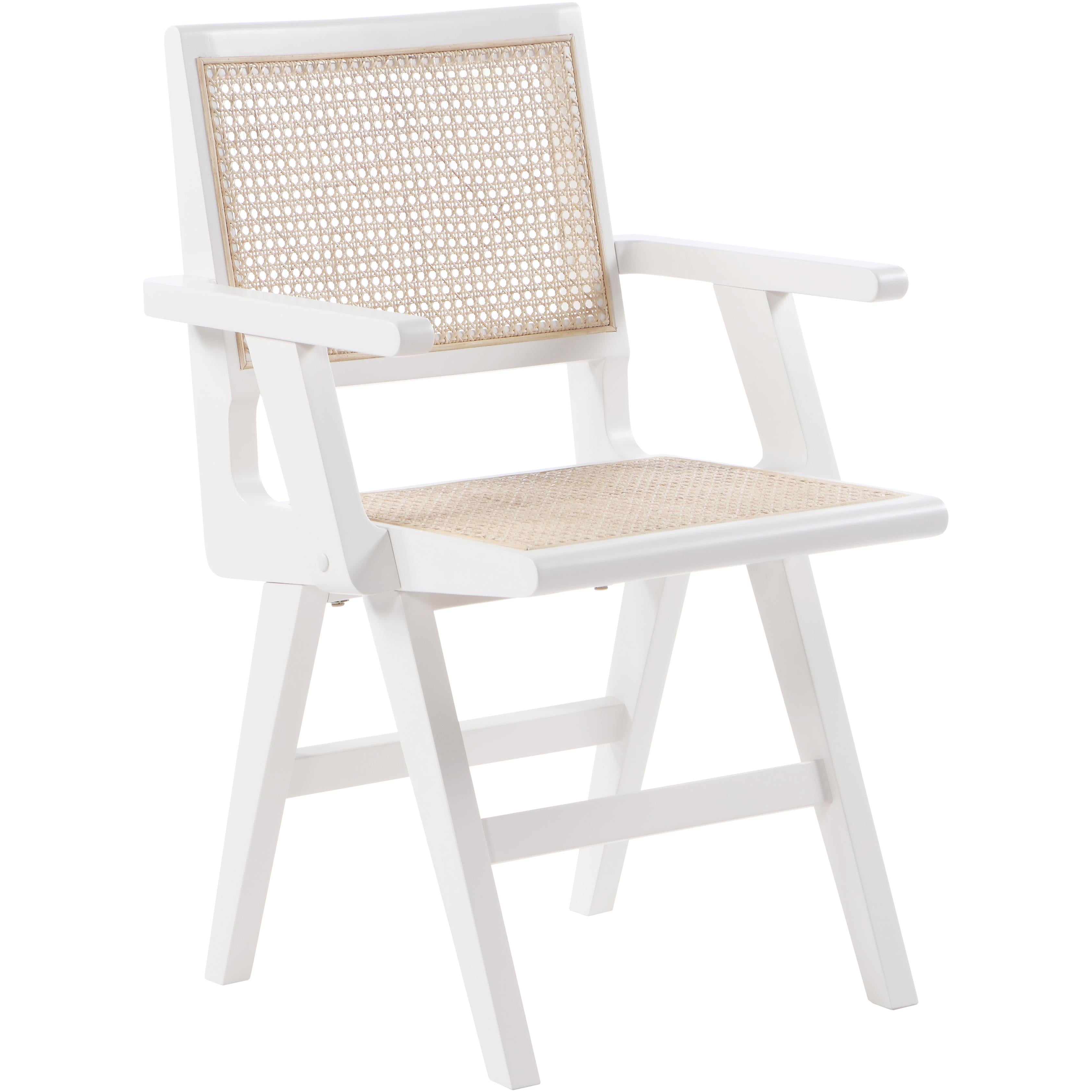 Meridian Preston White Wood Dining Arm Chair
