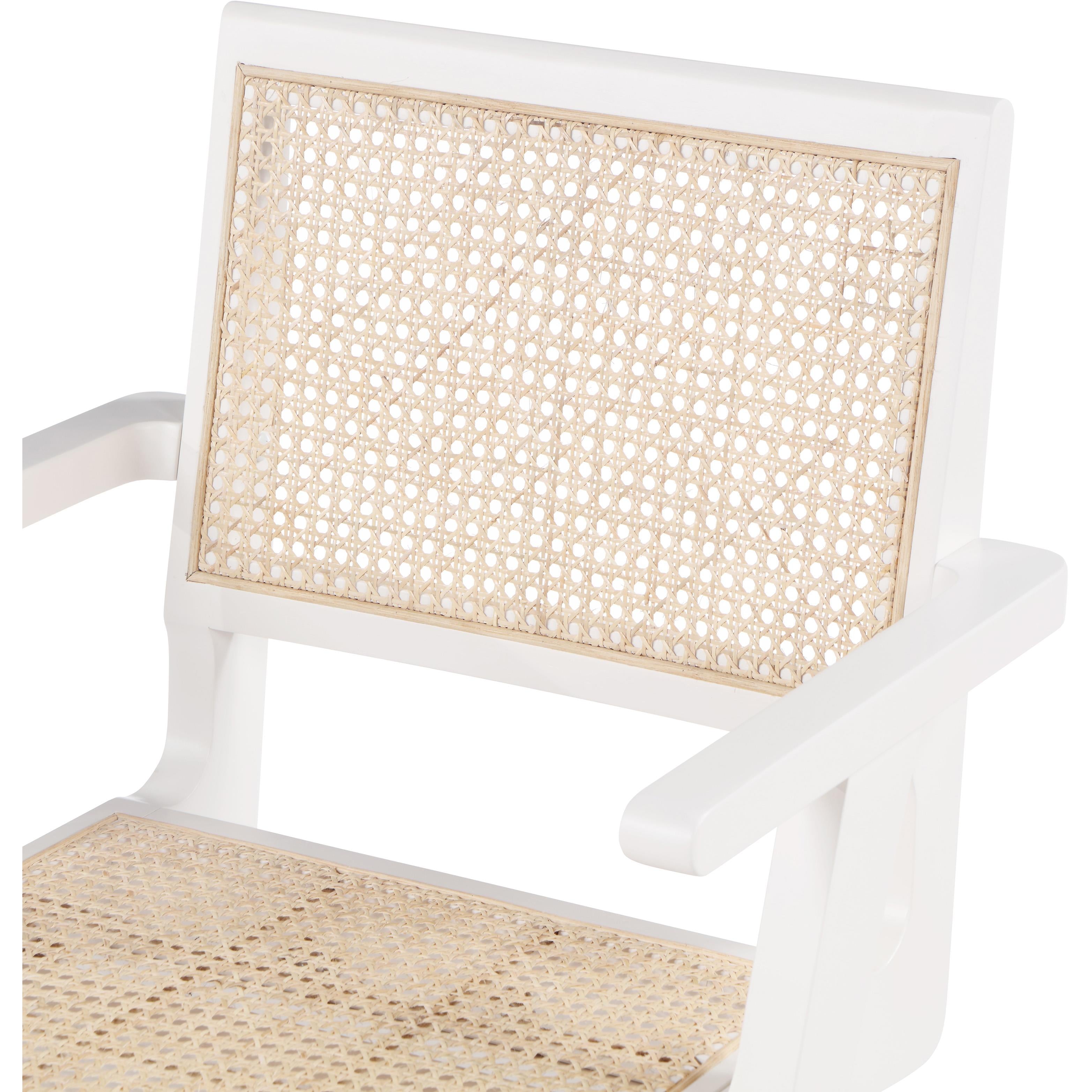 Meridian Preston White Wood Dining Arm Chair