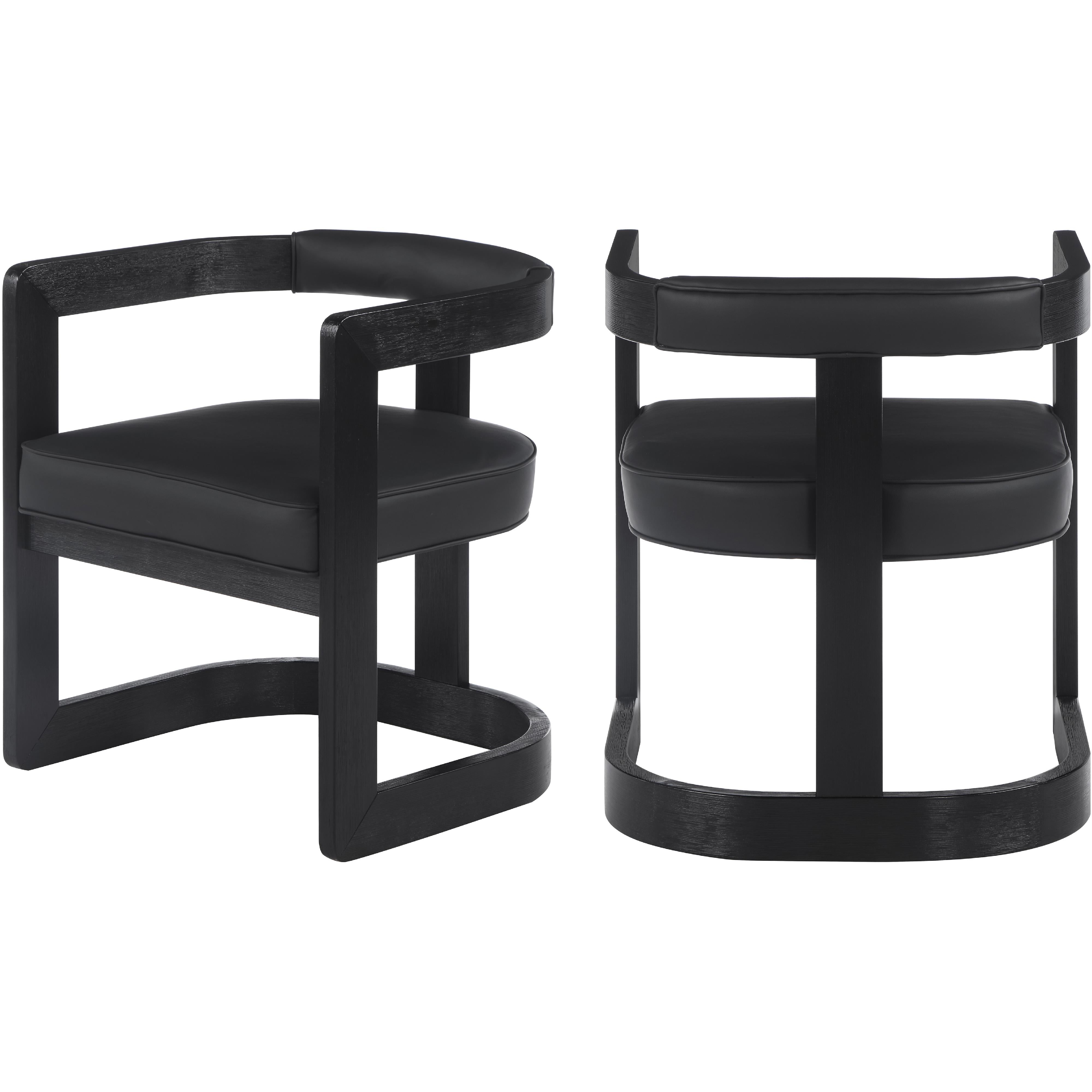 Meridian Manchester Black Vegan Leather Dining Chair