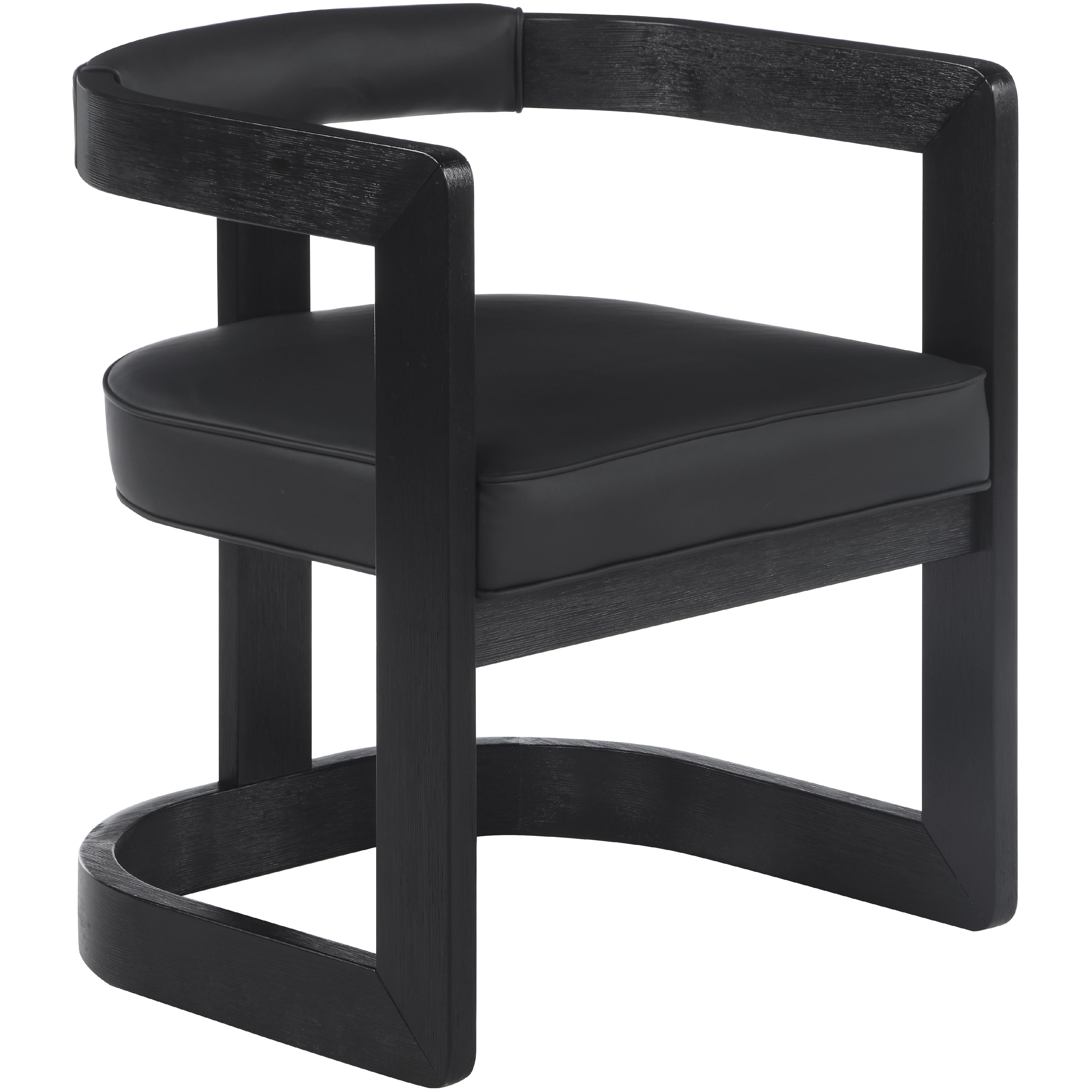 Meridian Manchester Black Vegan Leather Dining Chair