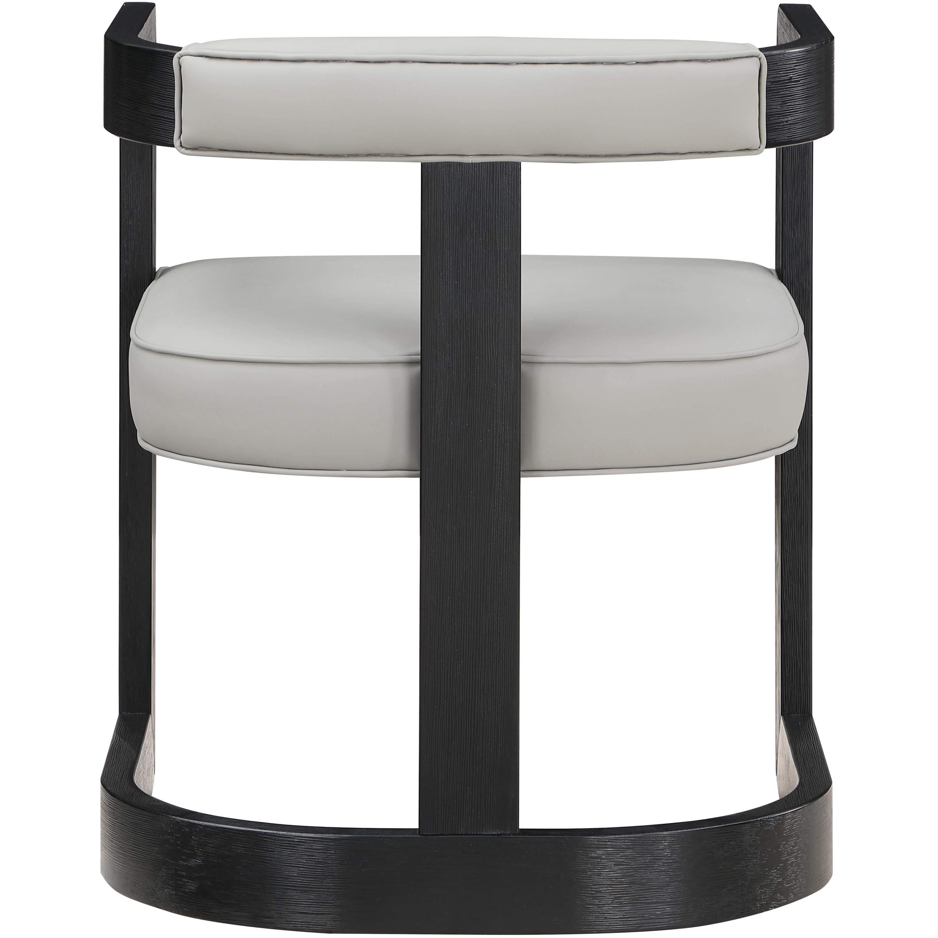 Meridian Manchester Grey Vegan Leather Dining Chair