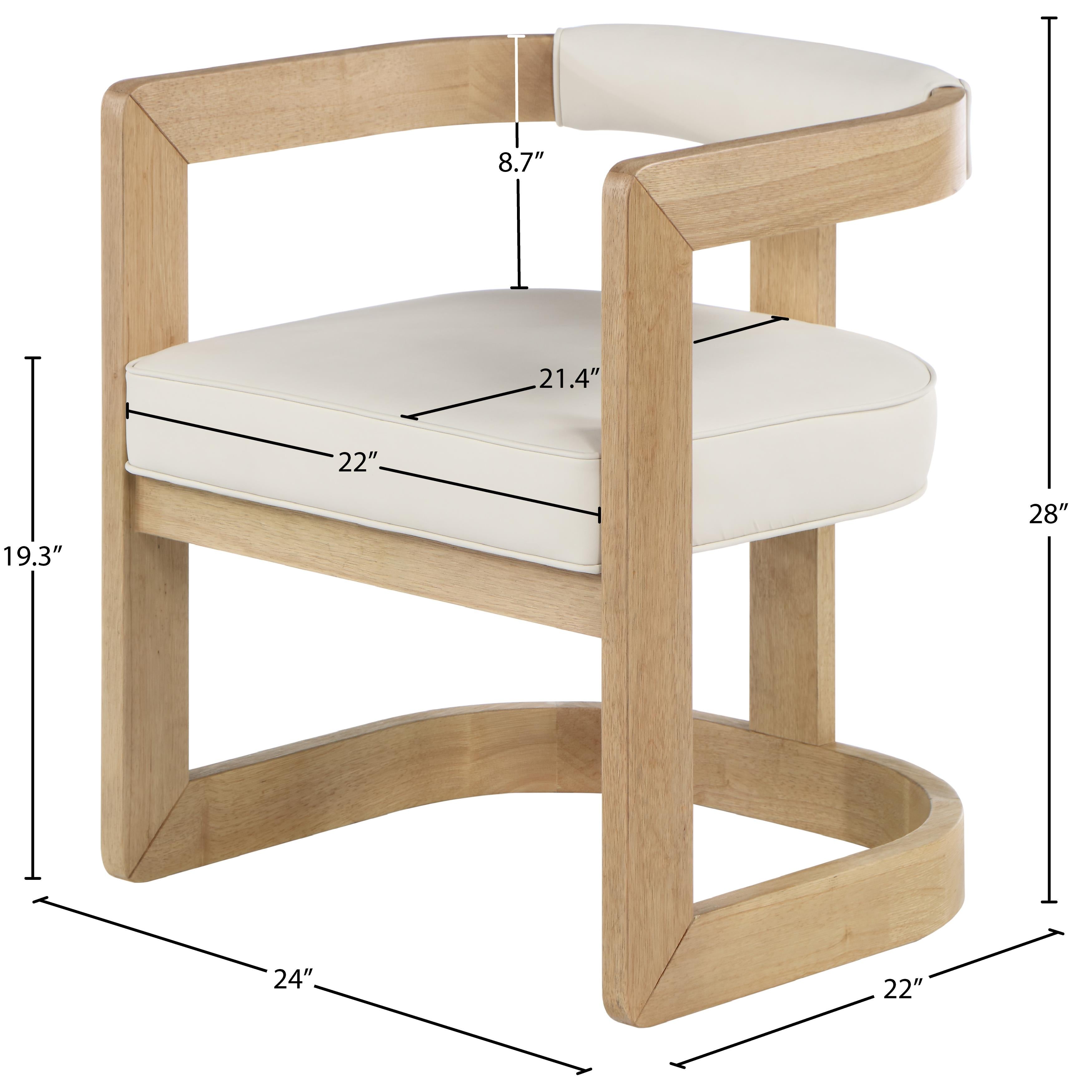 Meridian Manchester Cream Vegan Leather Dining Chair