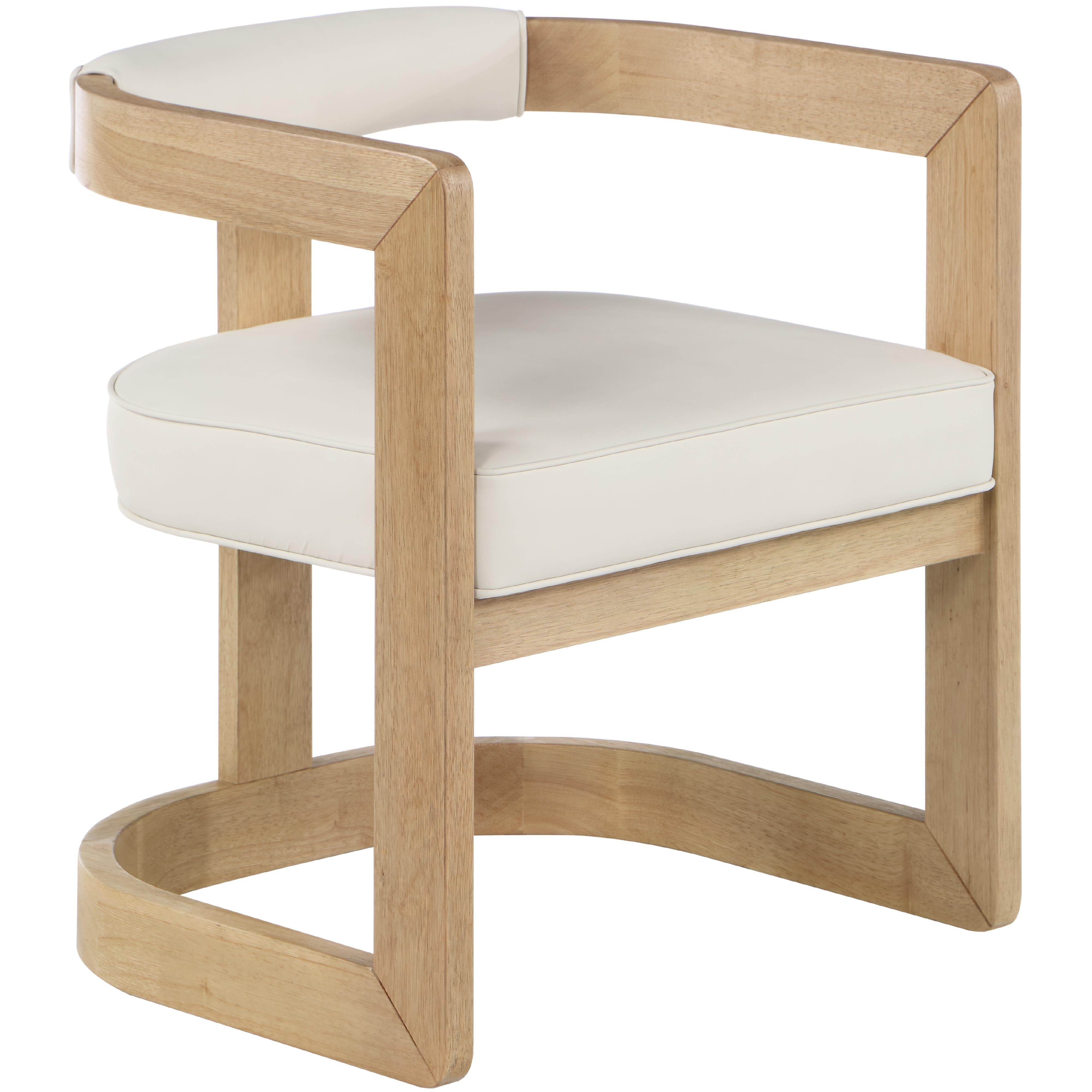 Meridian Manchester Cream Vegan Leather Dining Chair