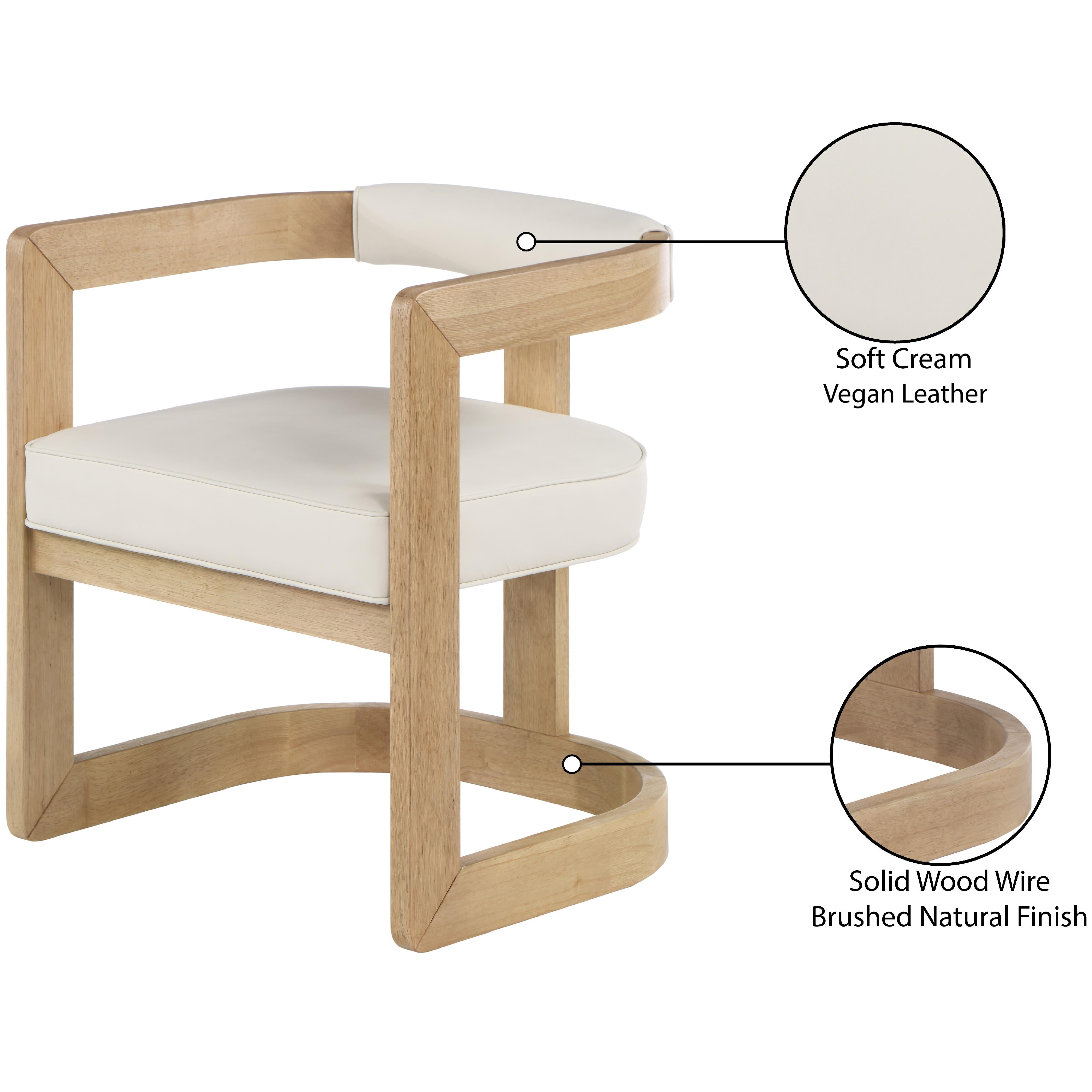 Meridian Manchester Cream Vegan Leather Dining Chair