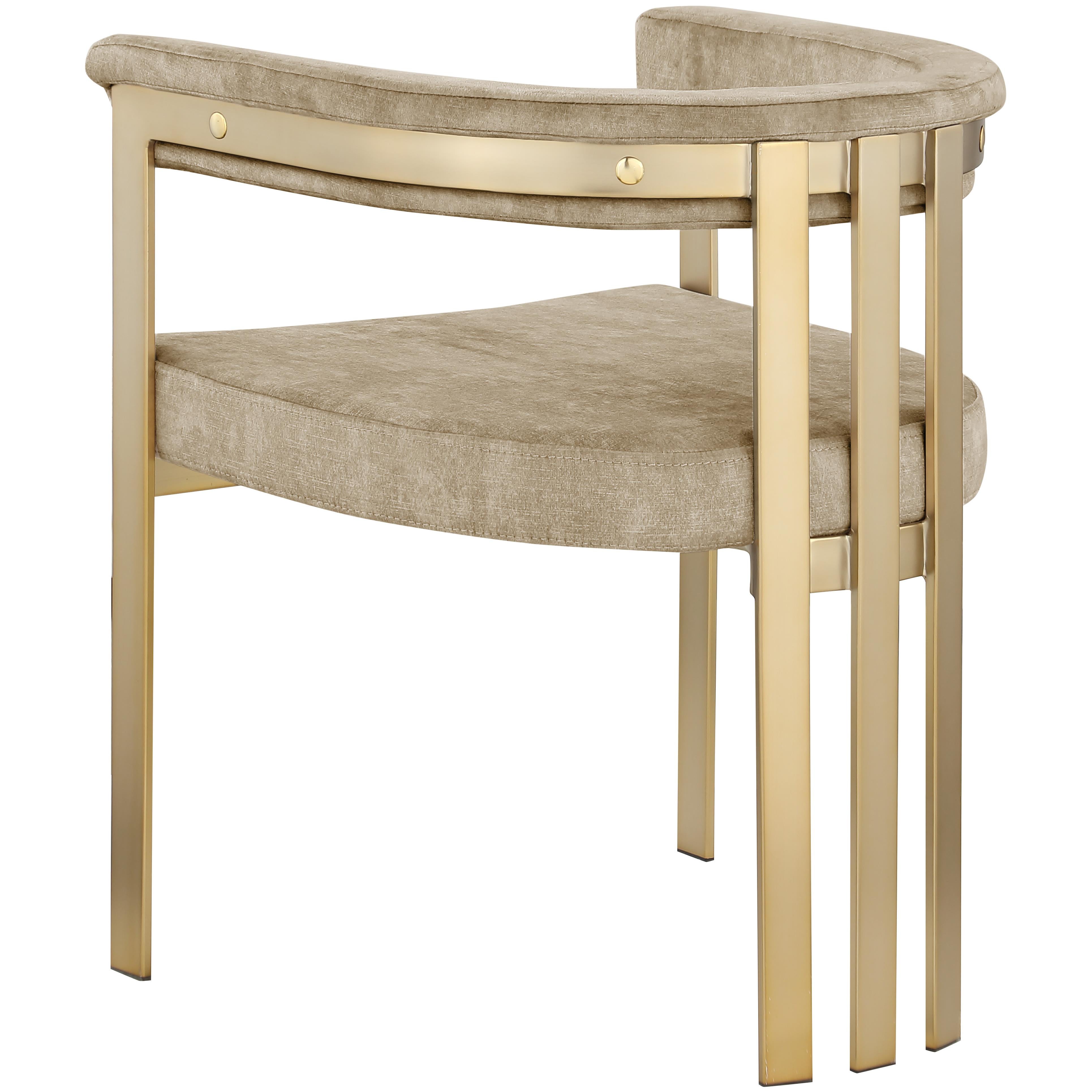 Meridian Marcello Beige Velvet Dining Chair
