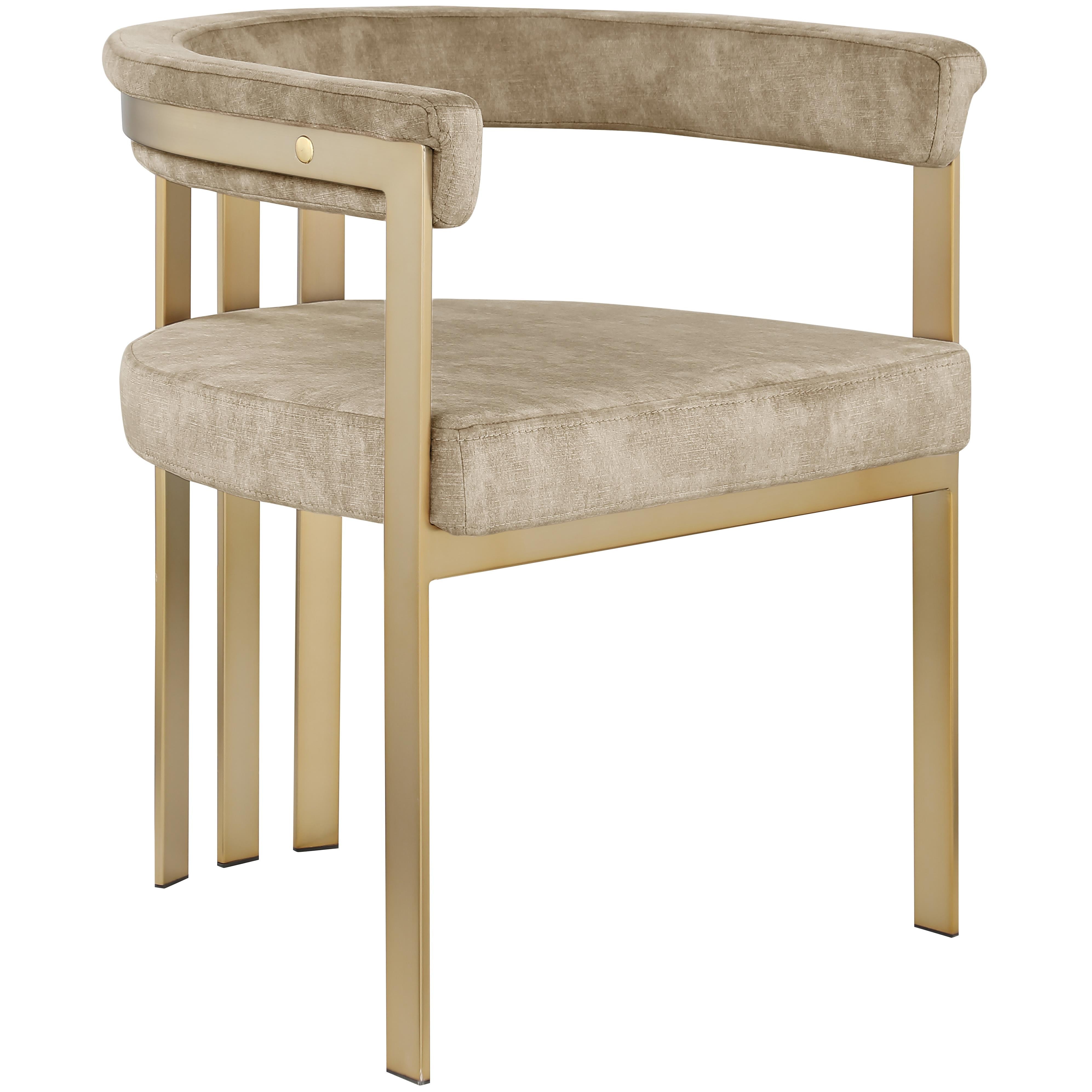 Meridian Marcello Beige Velvet Dining Chair