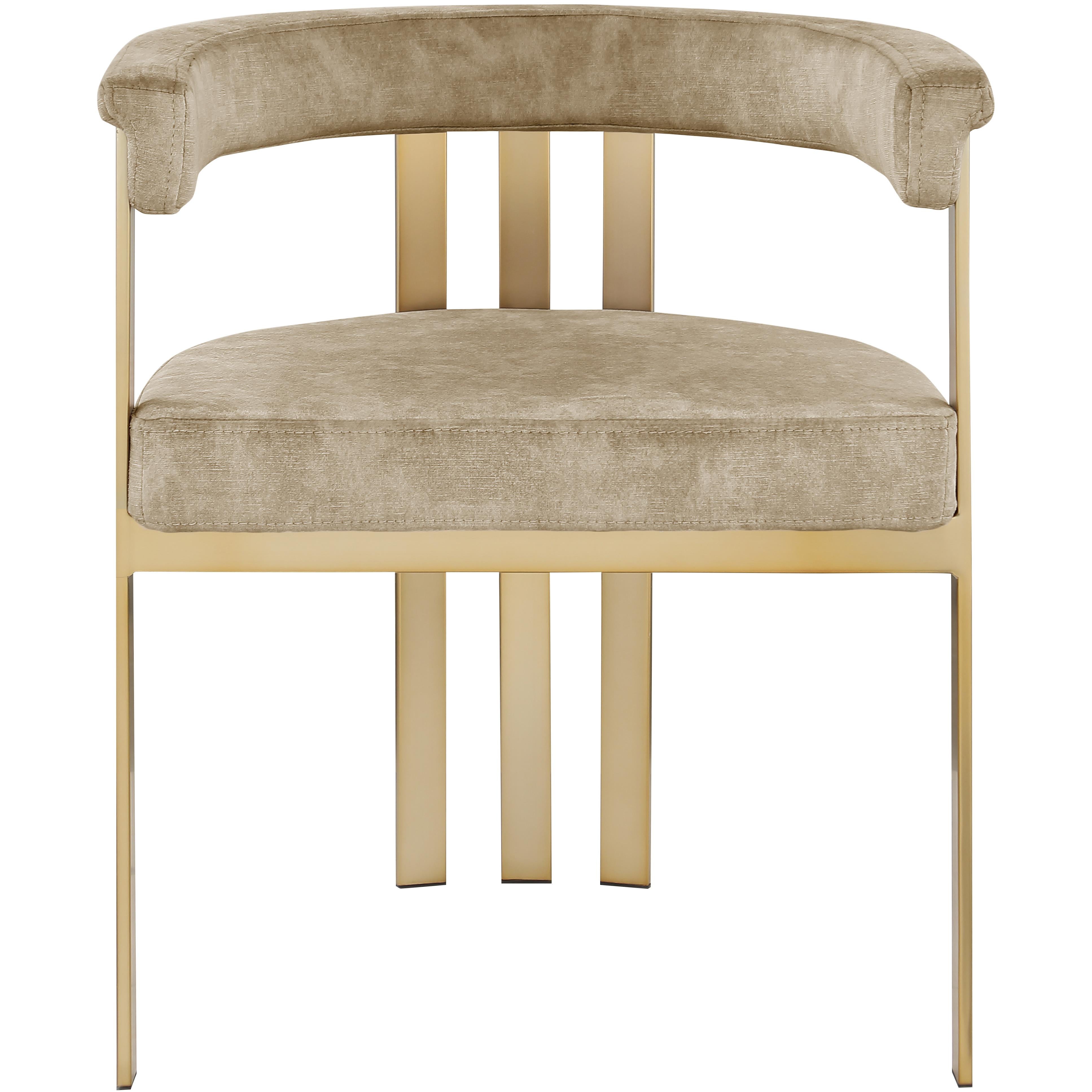 Meridian Marcello Beige Velvet Dining Chair