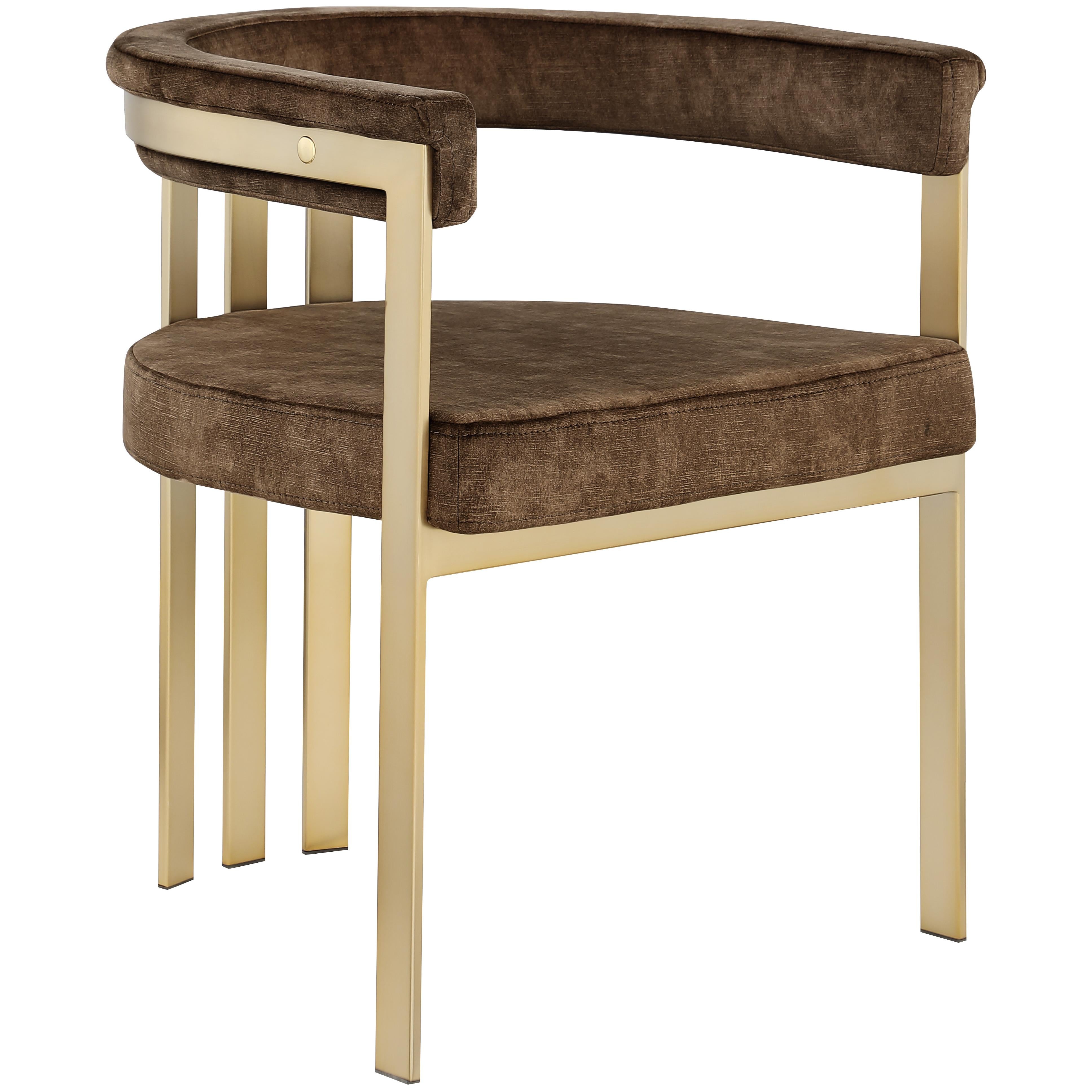 Meridian Marcello Brown Velvet Dining Chair