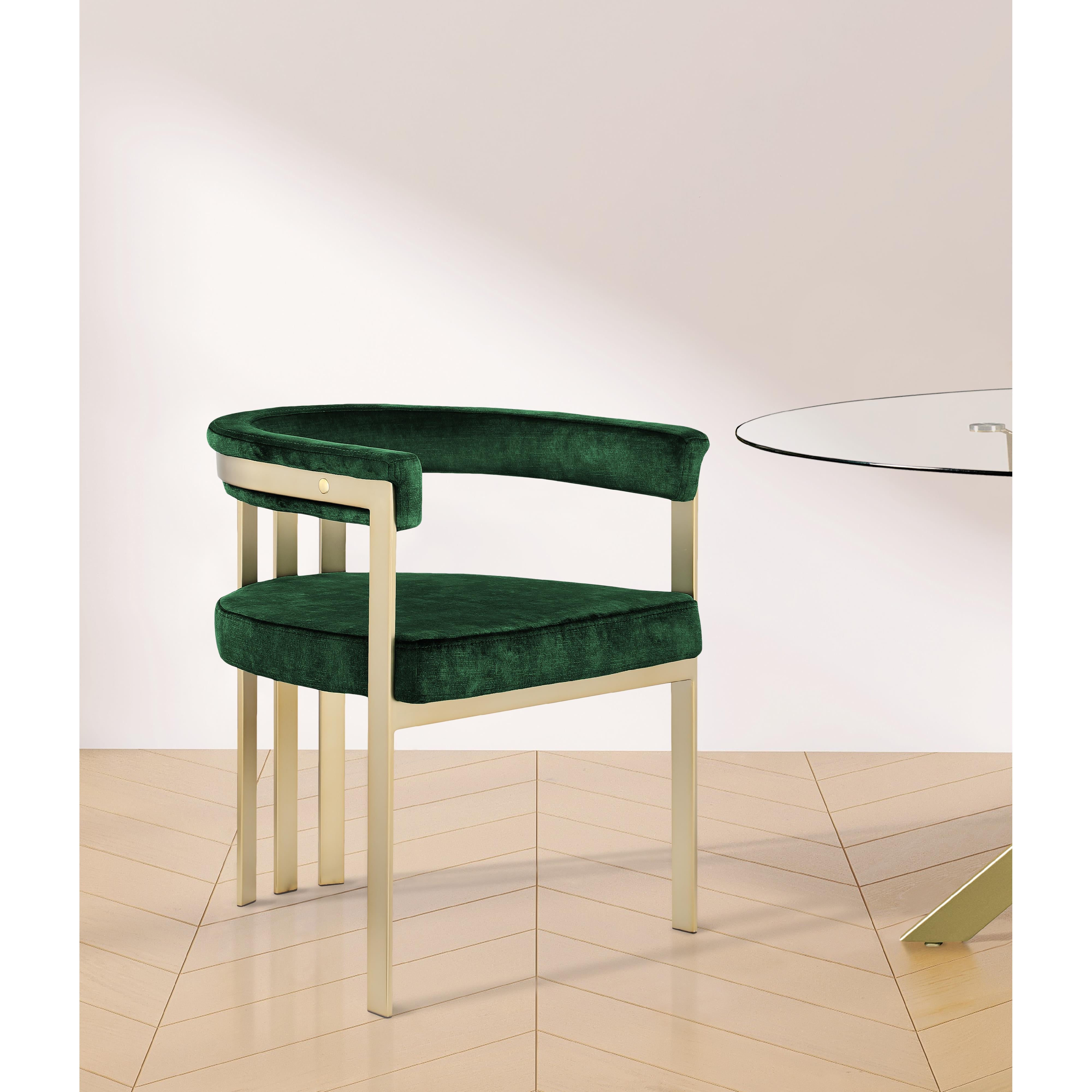 Meridian Marcello Green Velvet Dining Chair
