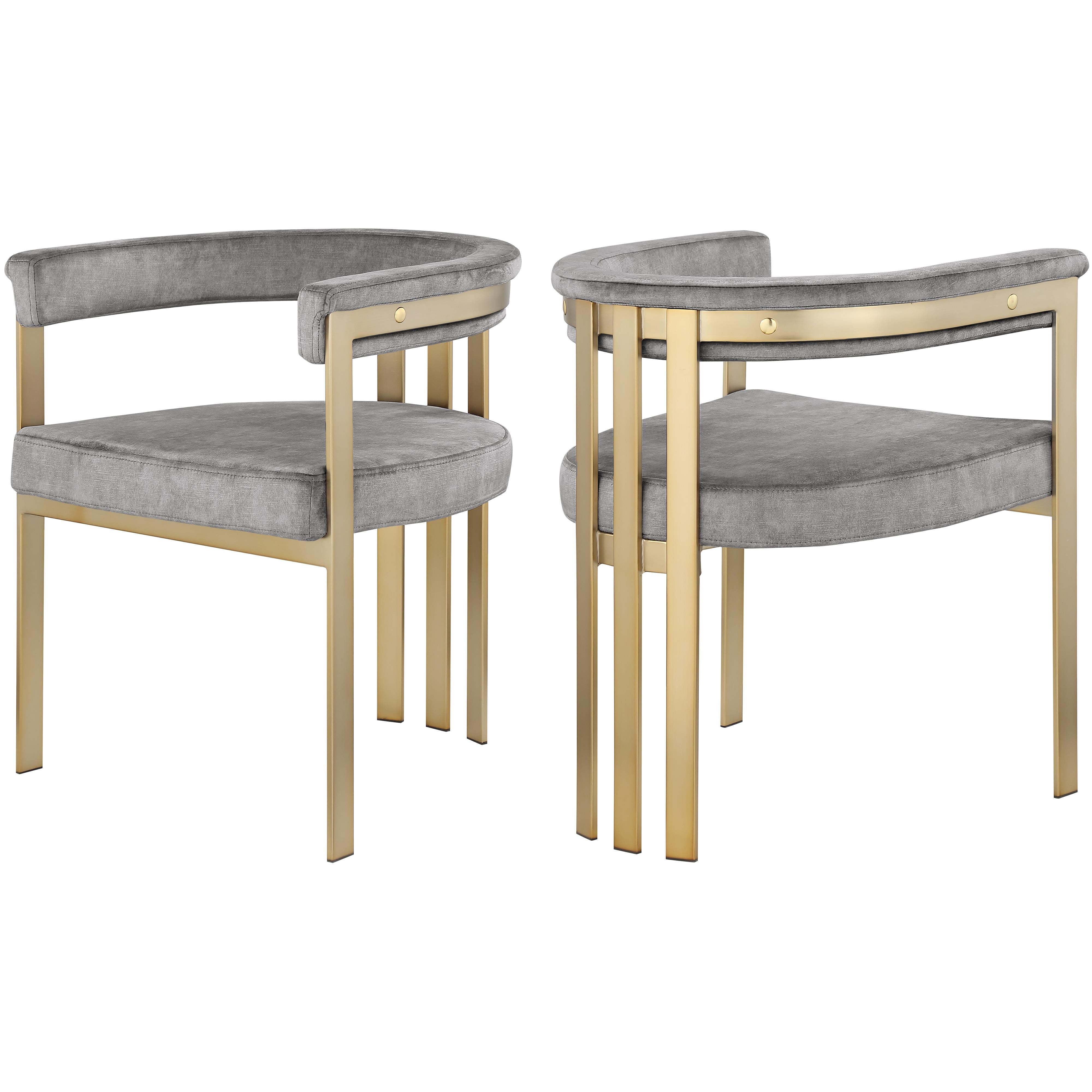 Meridian Marcello Grey Velvet Dining Chair