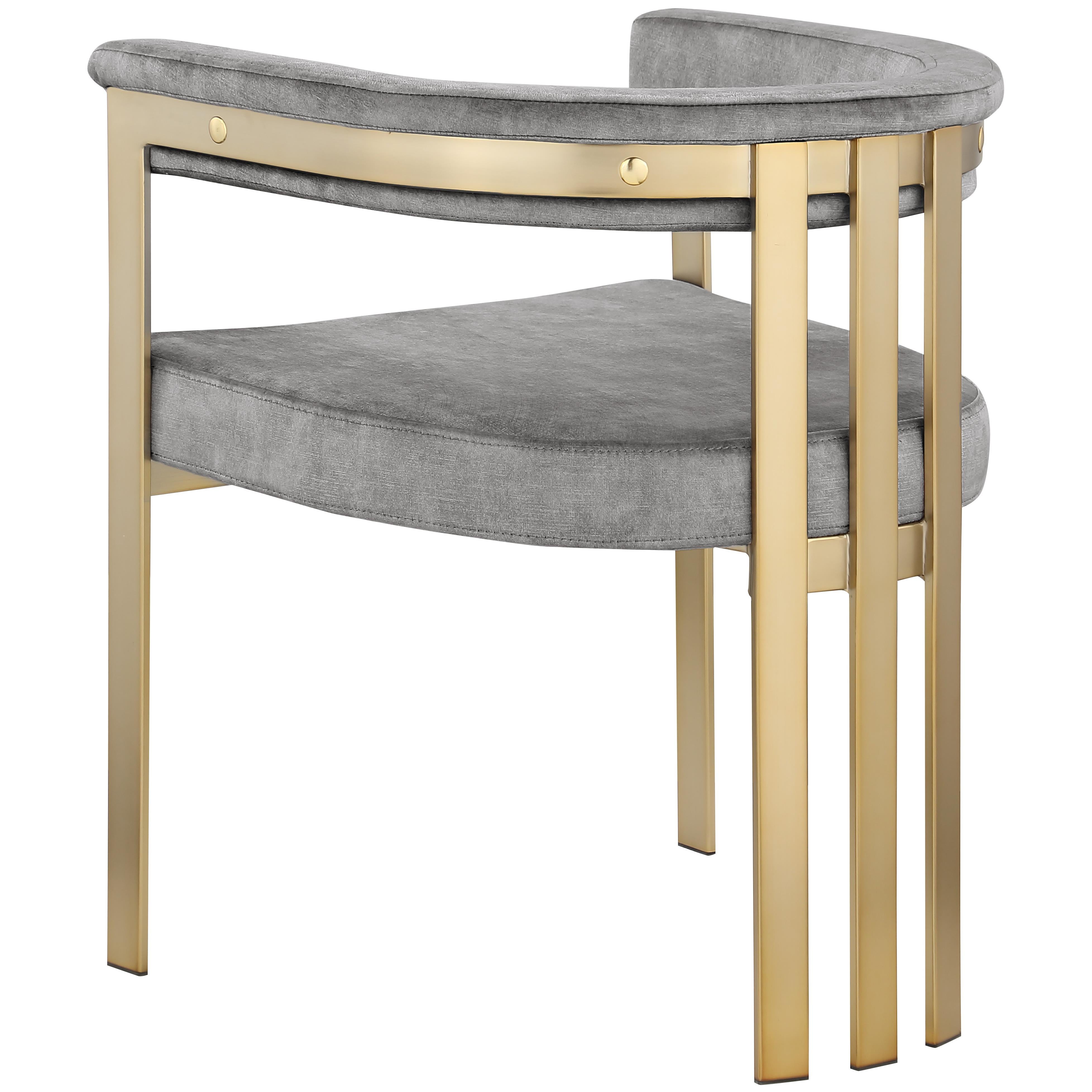Meridian Marcello Grey Velvet Dining Chair