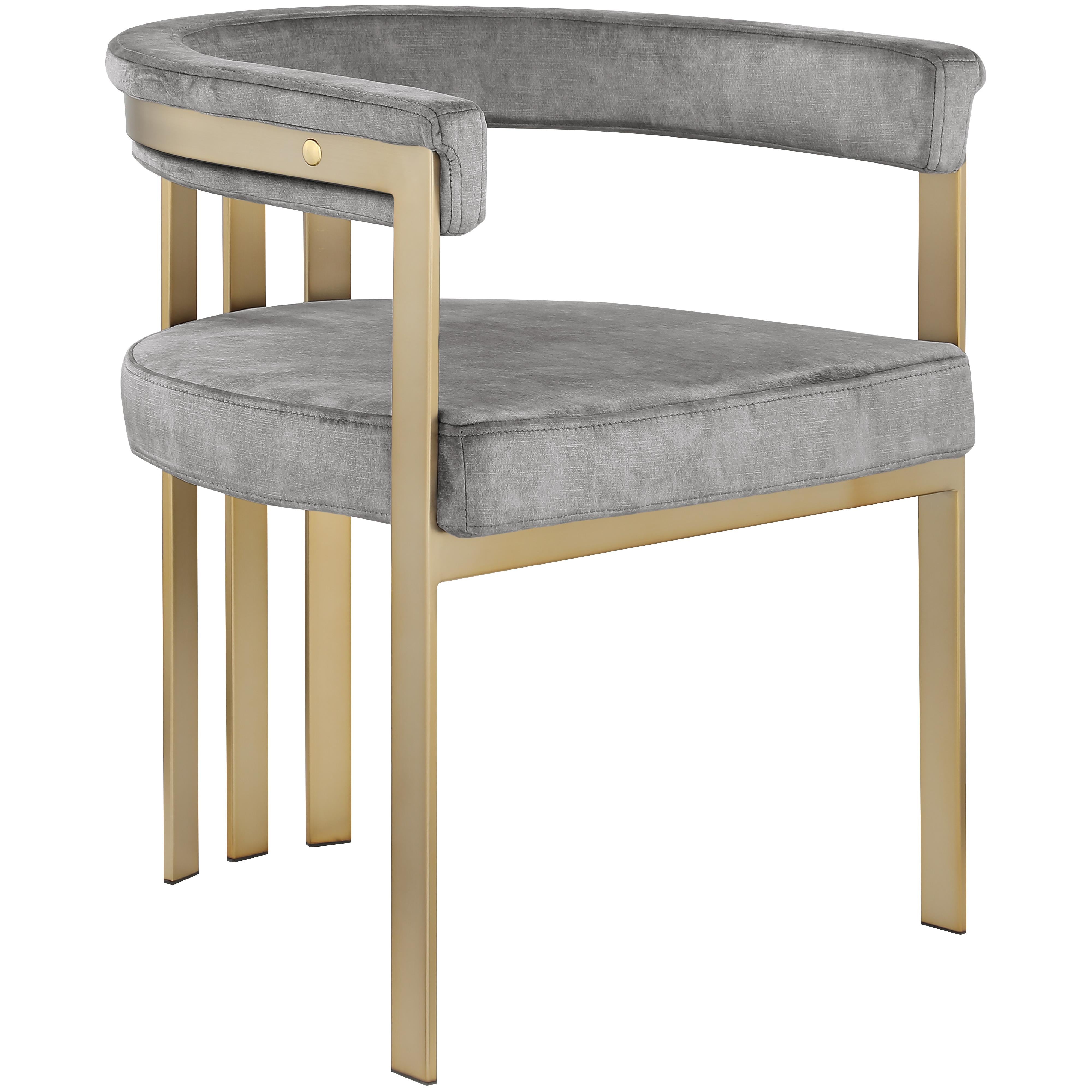 Meridian Marcello Grey Velvet Dining Chair