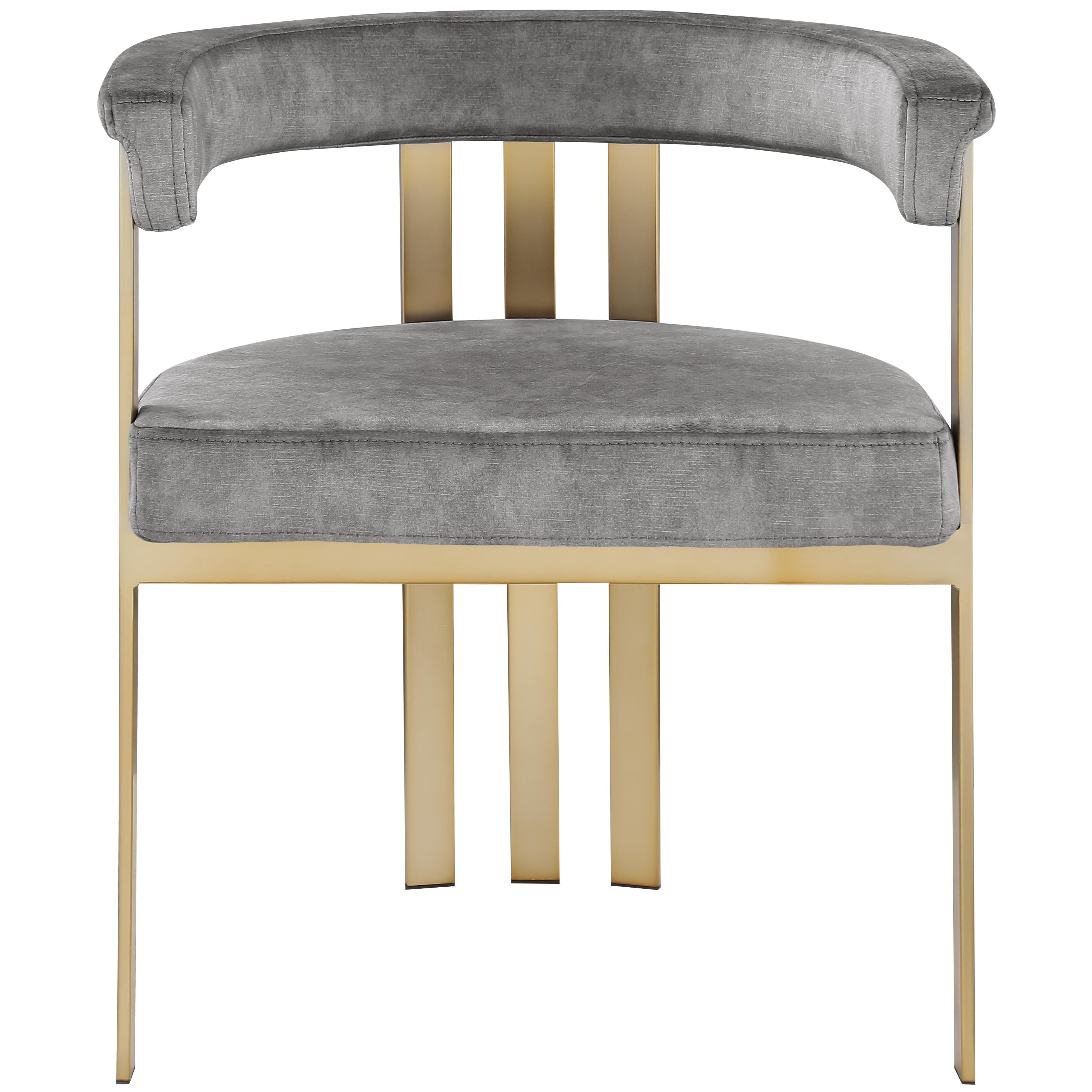 Meridian Marcello Grey Velvet Dining Chair