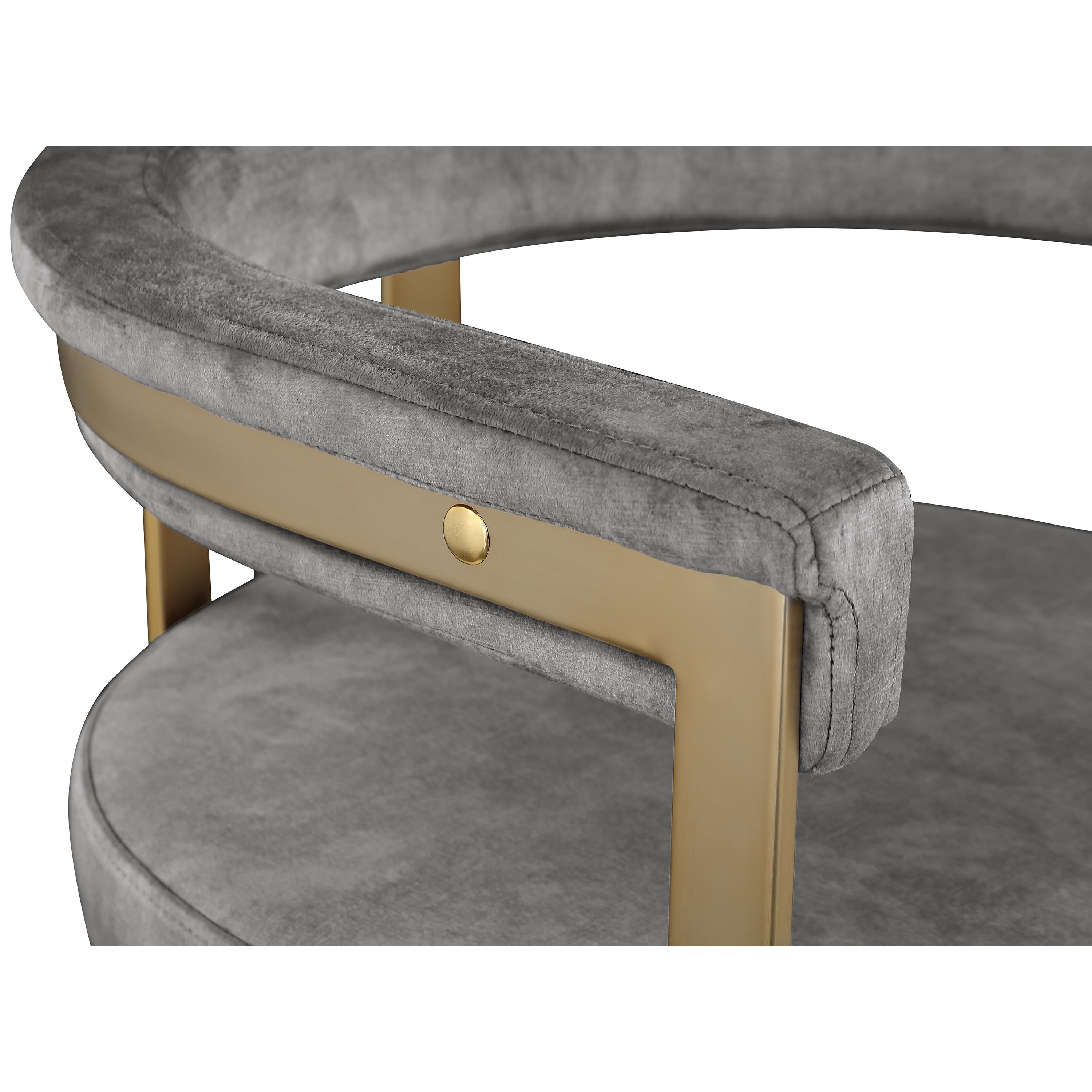 Meridian Marcello Grey Velvet Dining Chair