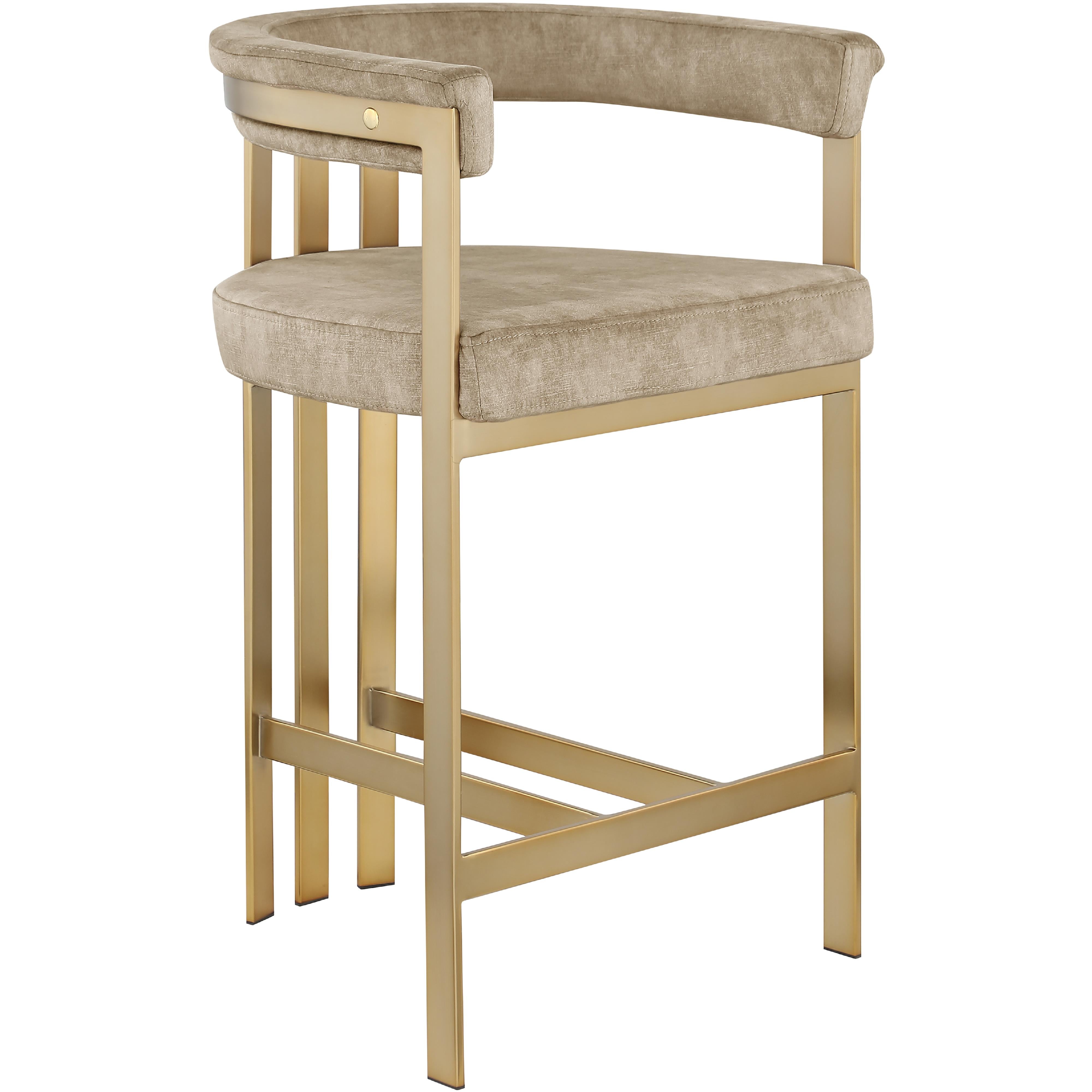Meridian Marcello Beige Velvet Counter Stool