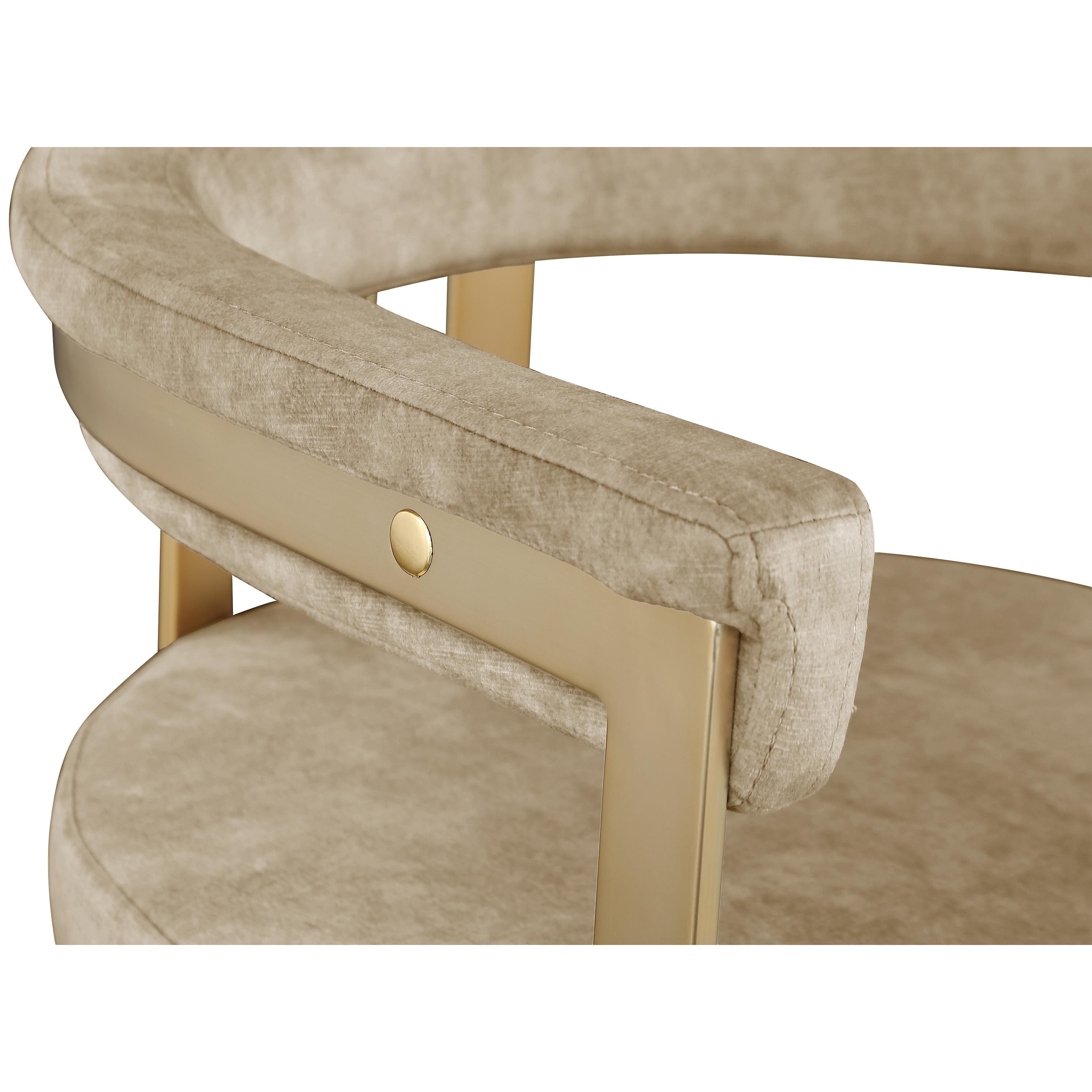 Meridian Marcello Beige Velvet Counter Stool
