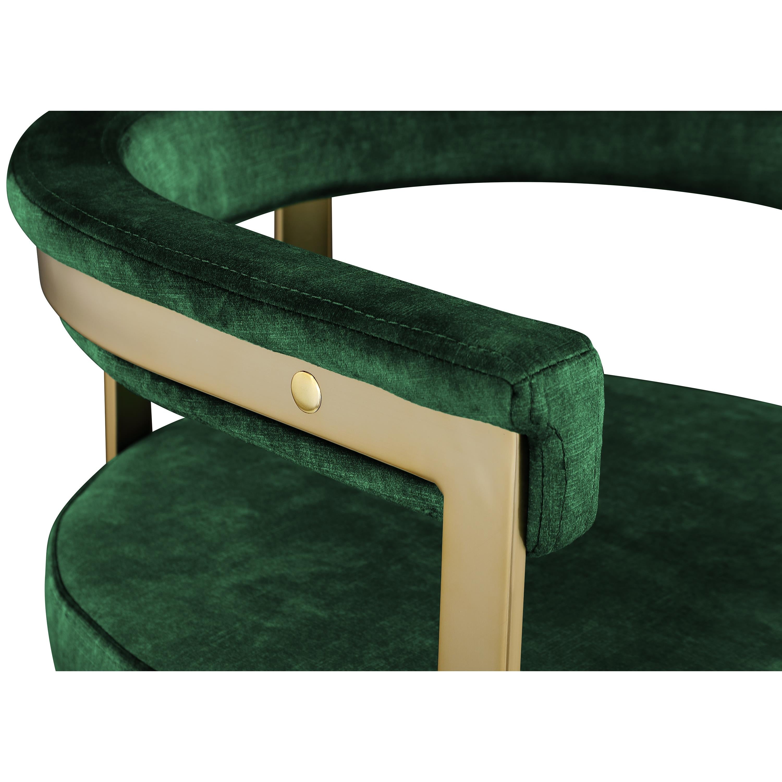 Meridian Marcello Green Velvet Counter Stool