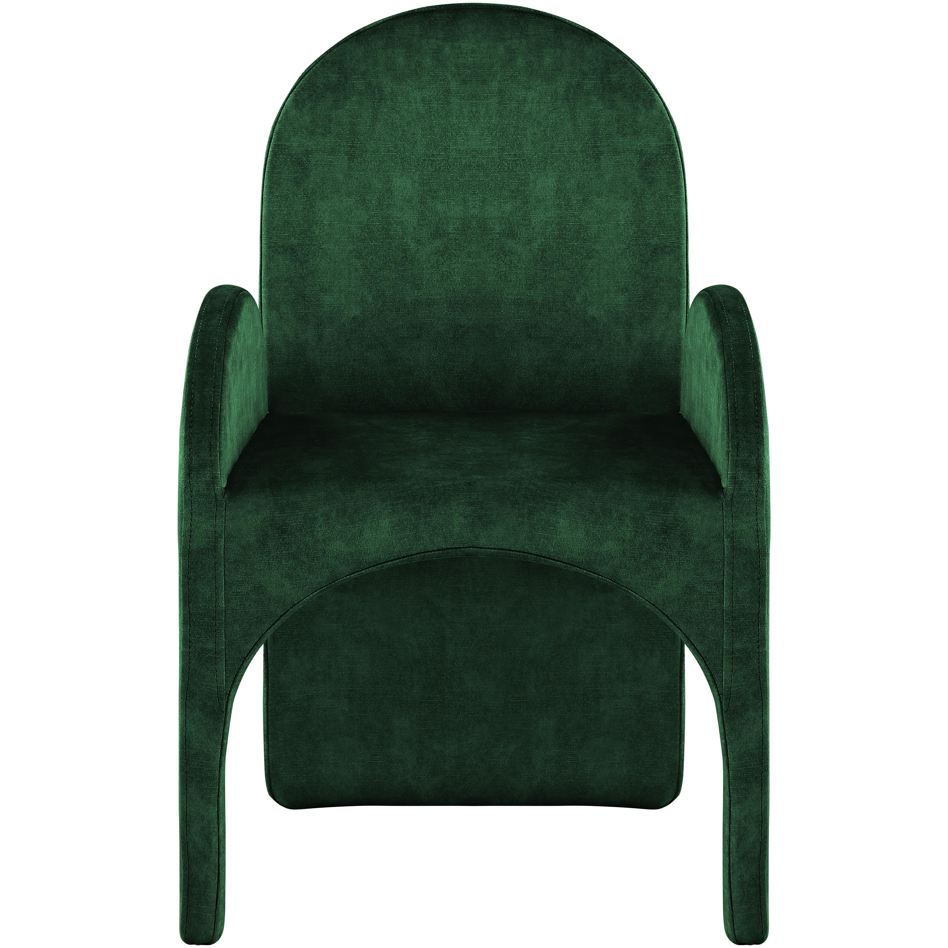 Meridian Summer Green Velvet Dining Arm Chair