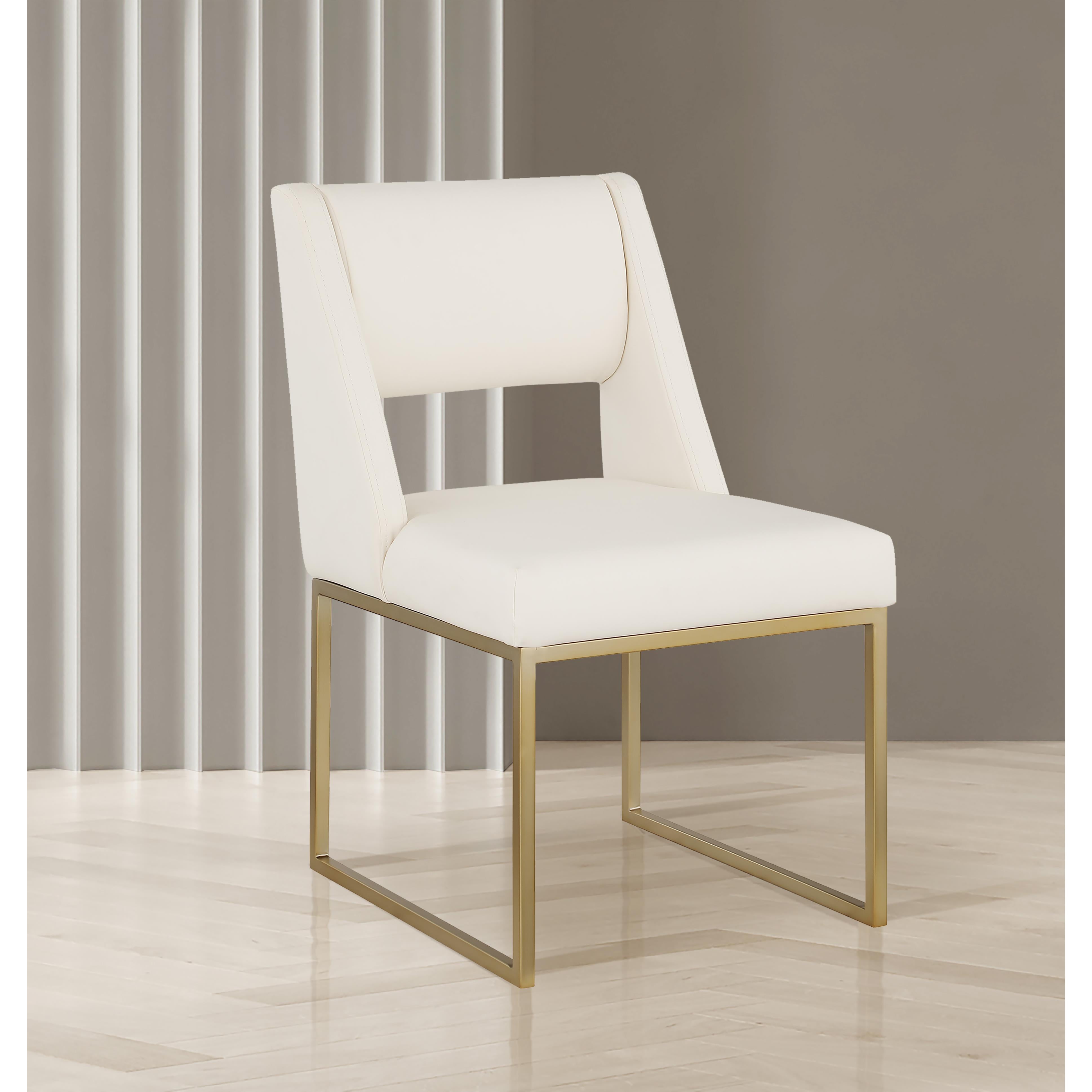 Meridian Jayce Cream Vegan Leather Dining Chair