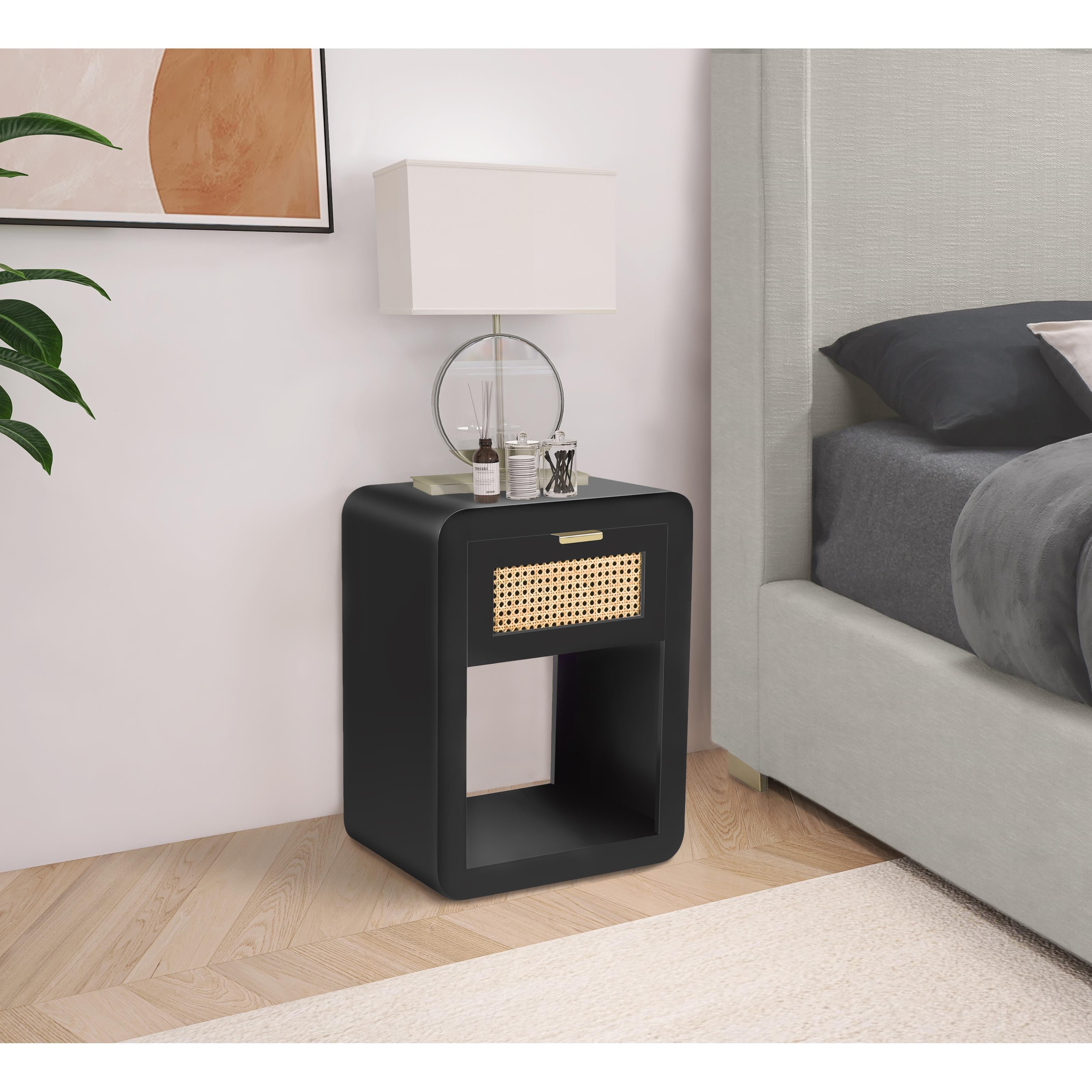 Meridian Langham Black Night Stand