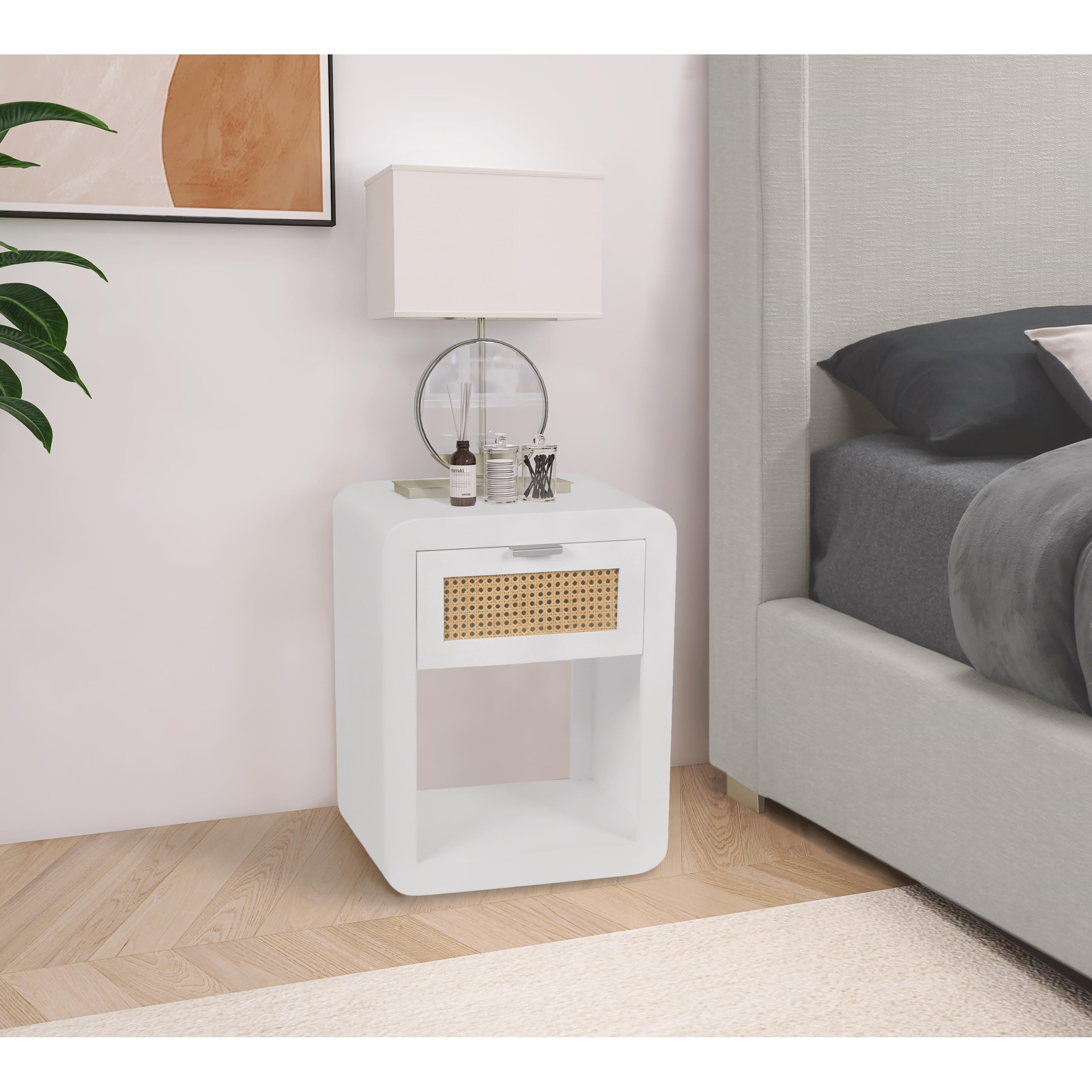 Meridian Langham White Night Stand