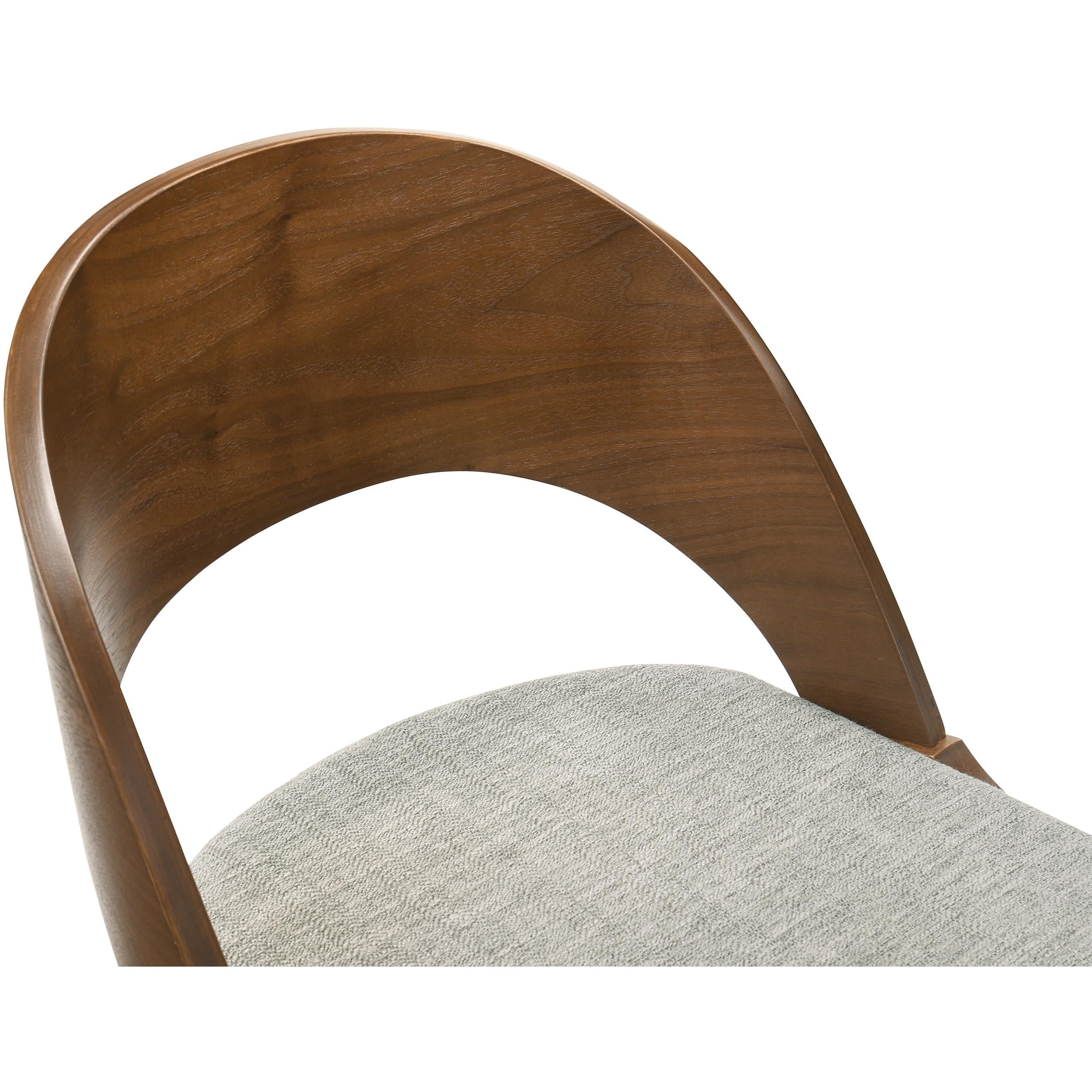 Meridian Woodson Grey Linen Textured Fabric Dining Chair