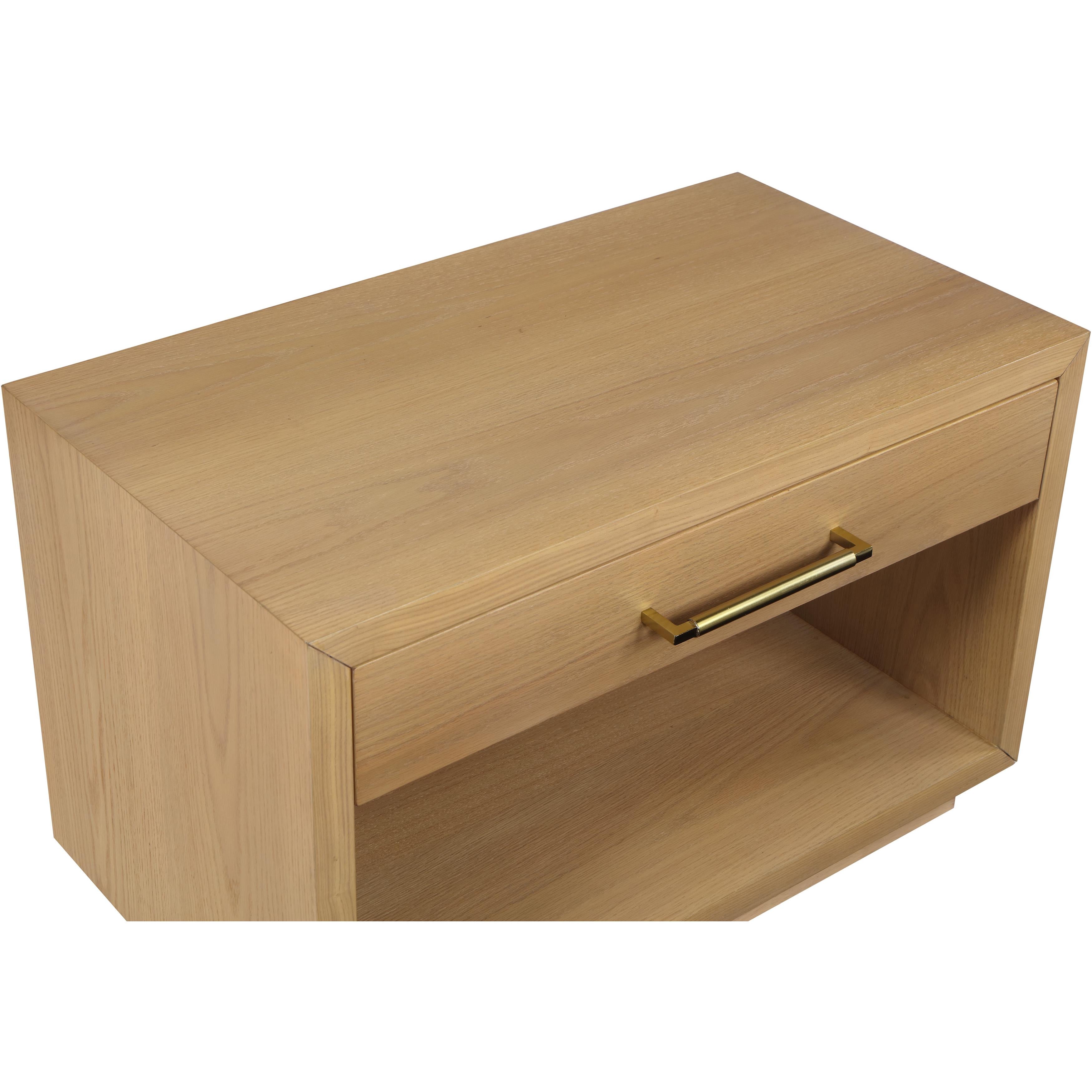 Meridian Avery Oak Wood Veneer Night Stand