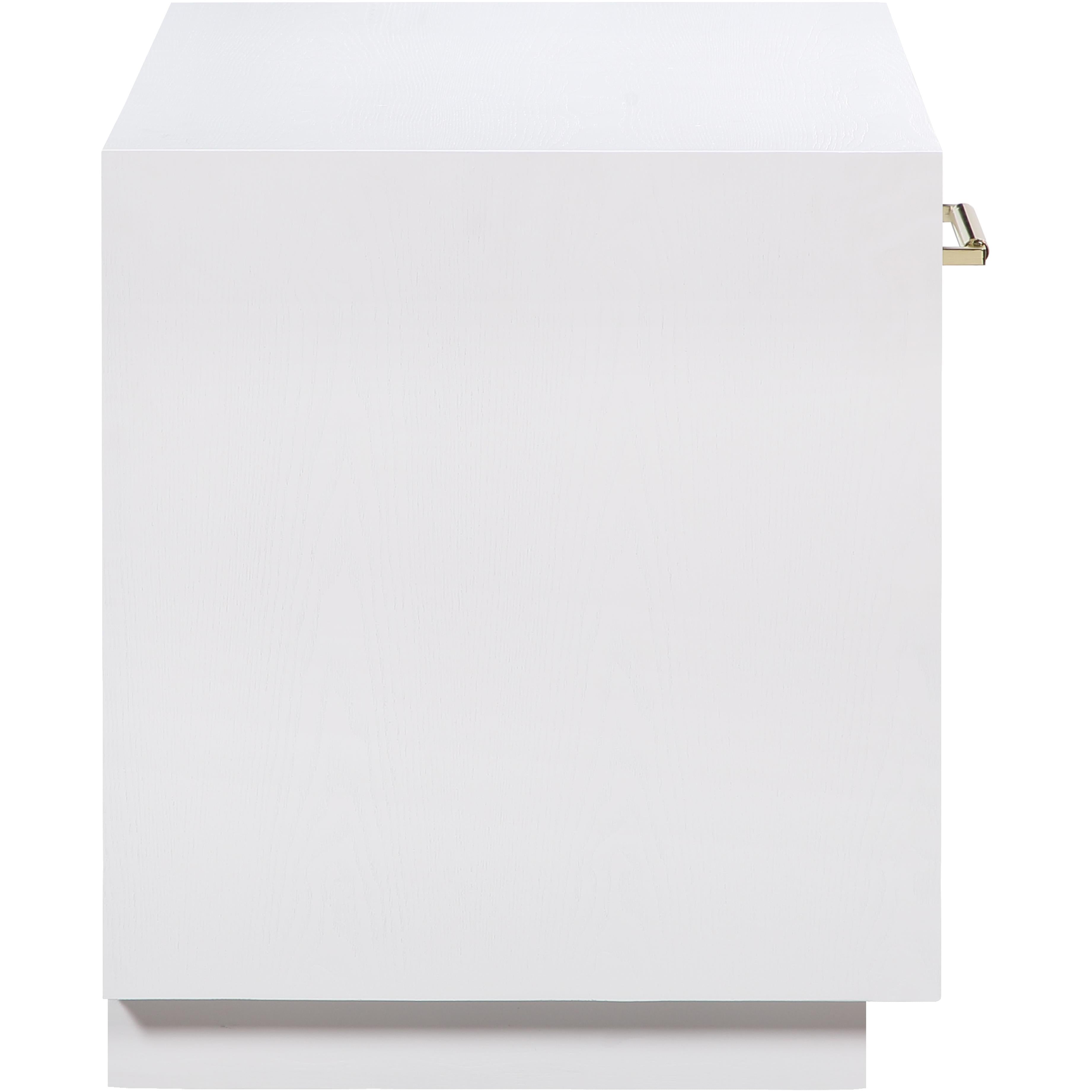 Meridian Avery White Wood Veneer Night Stand