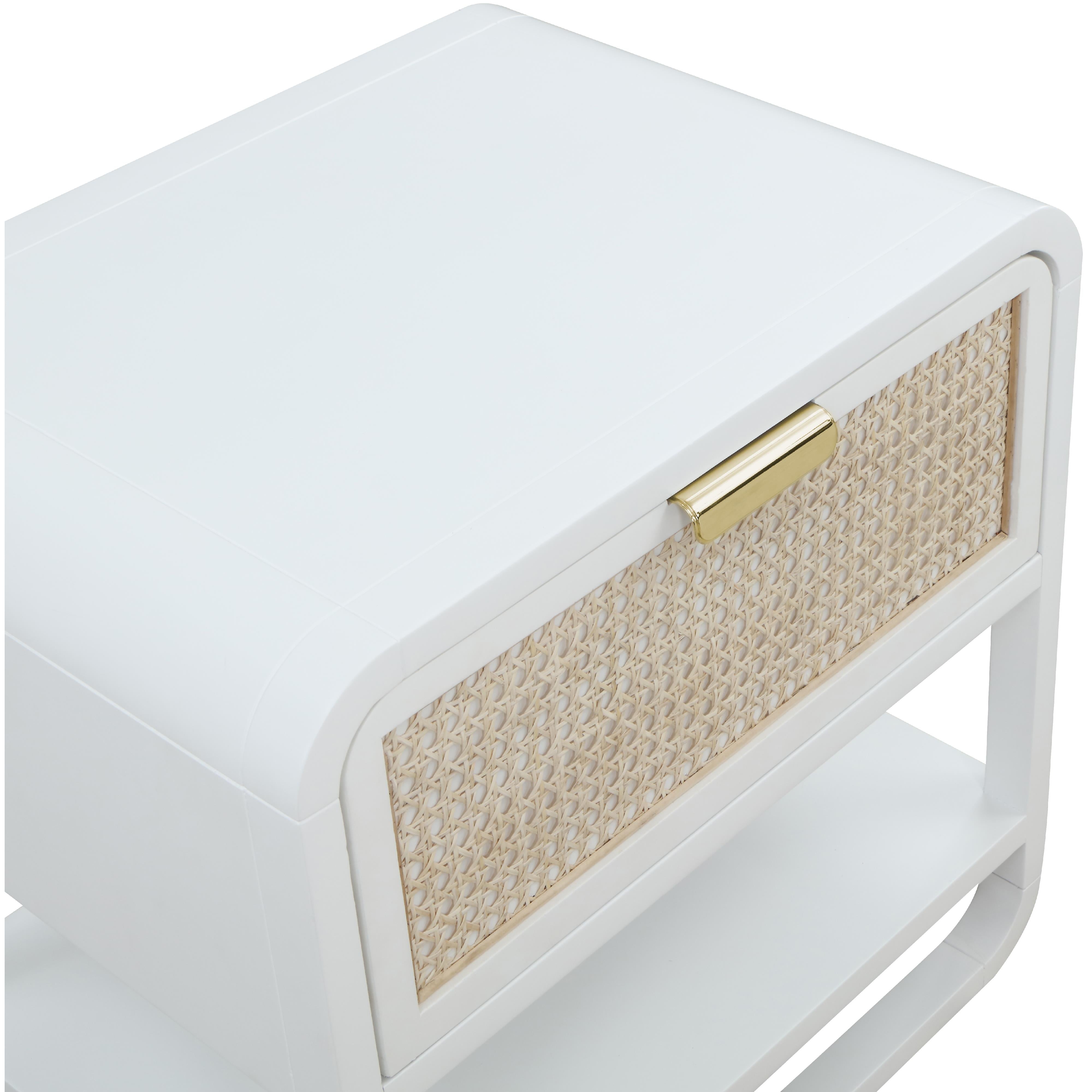 Meridian Sage White Wood Veneer Night Stand