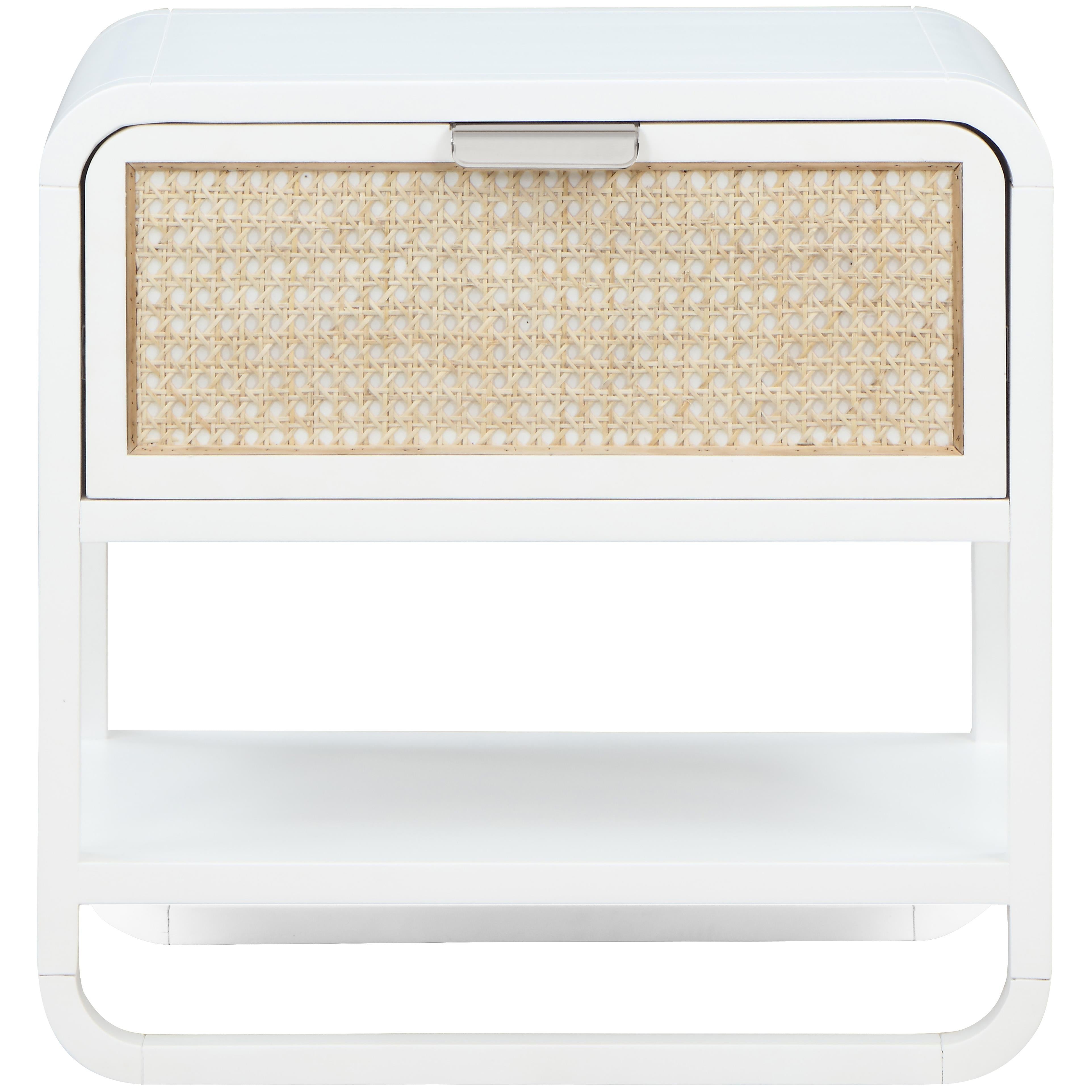 Meridian Sage White Wood Veneer Night Stand