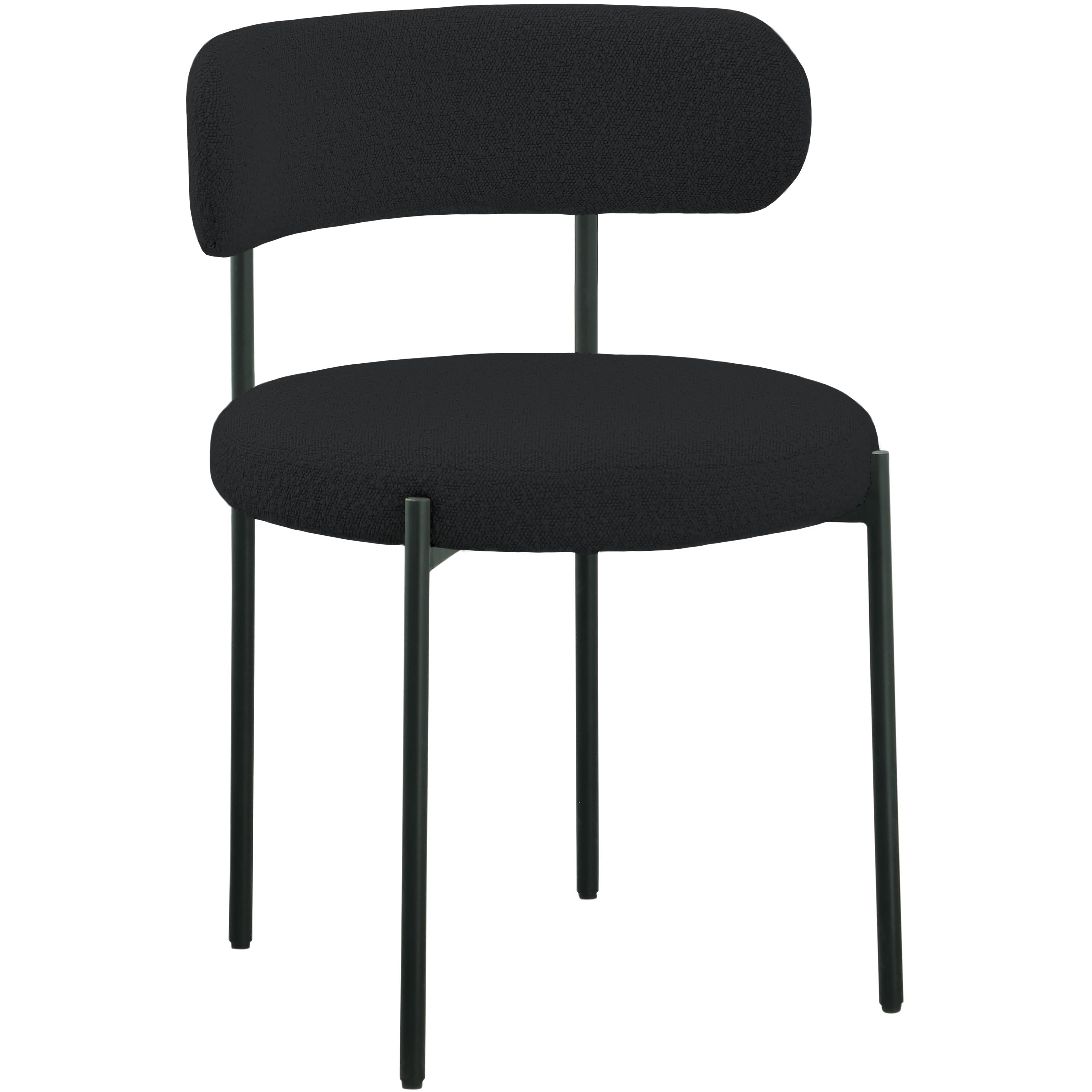 Meridian Beacon Black Boucle Fabric Dining Chair