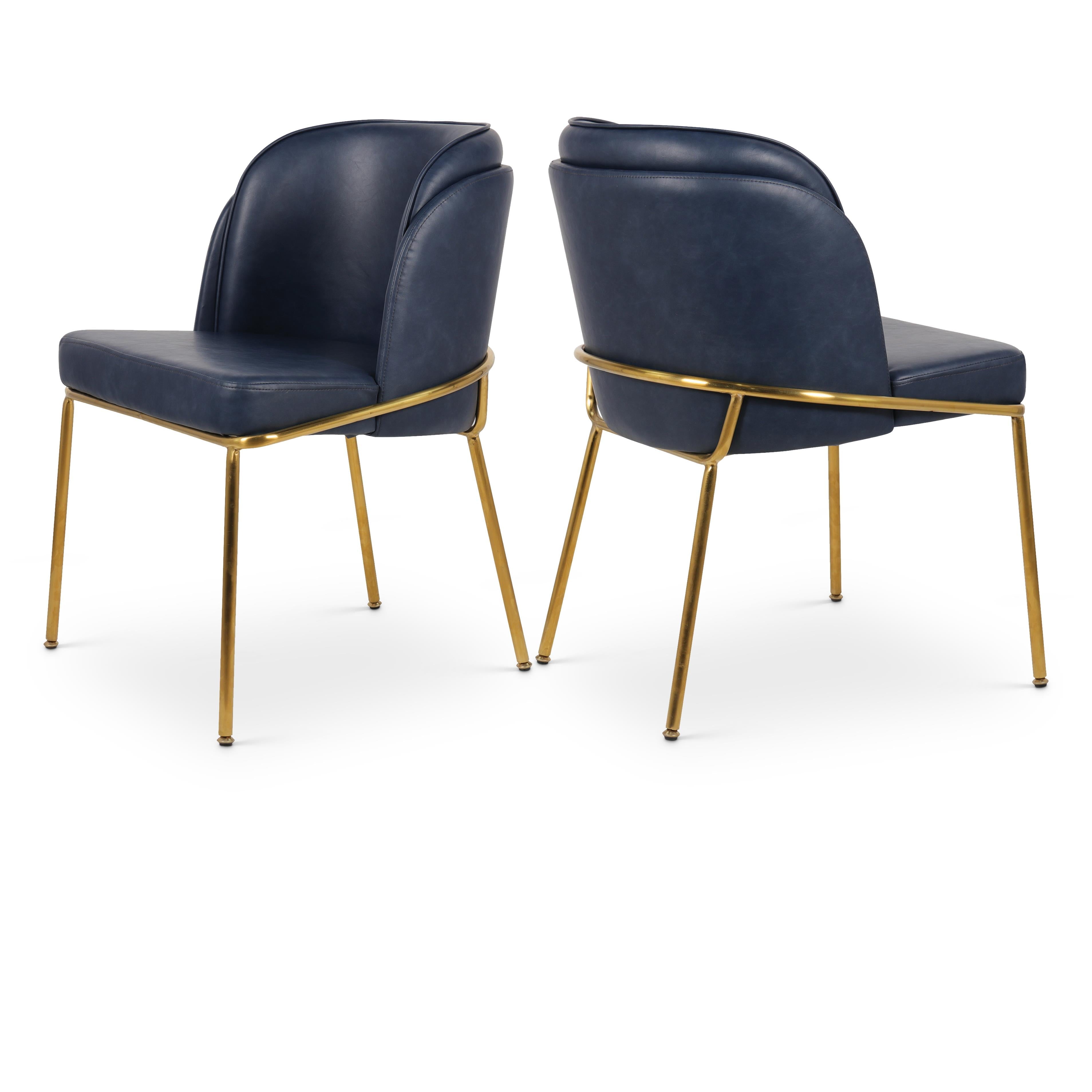 Meridian Jagger Navy Vegan Leather Dining Chair