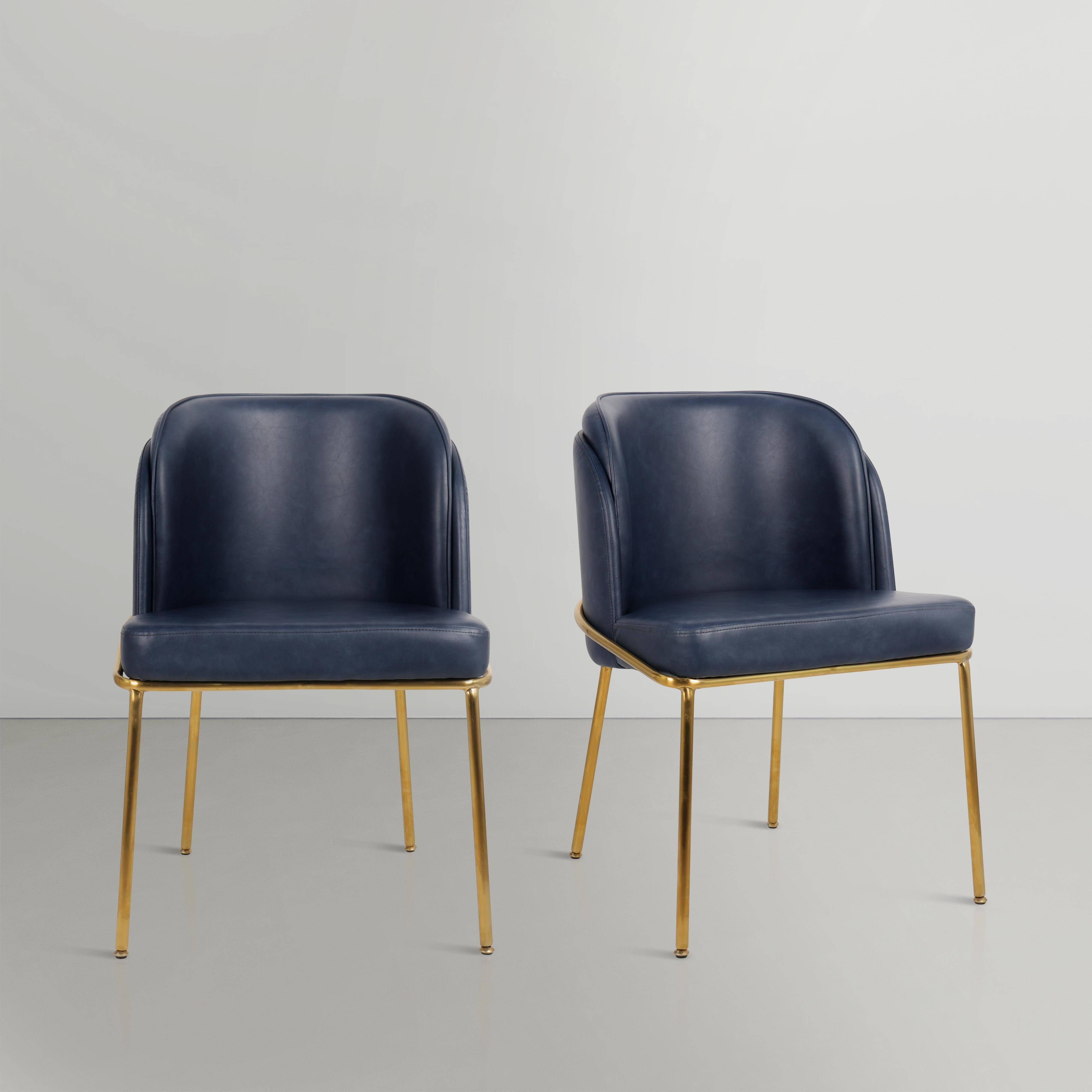 Meridian Jagger Navy Vegan Leather Dining Chair