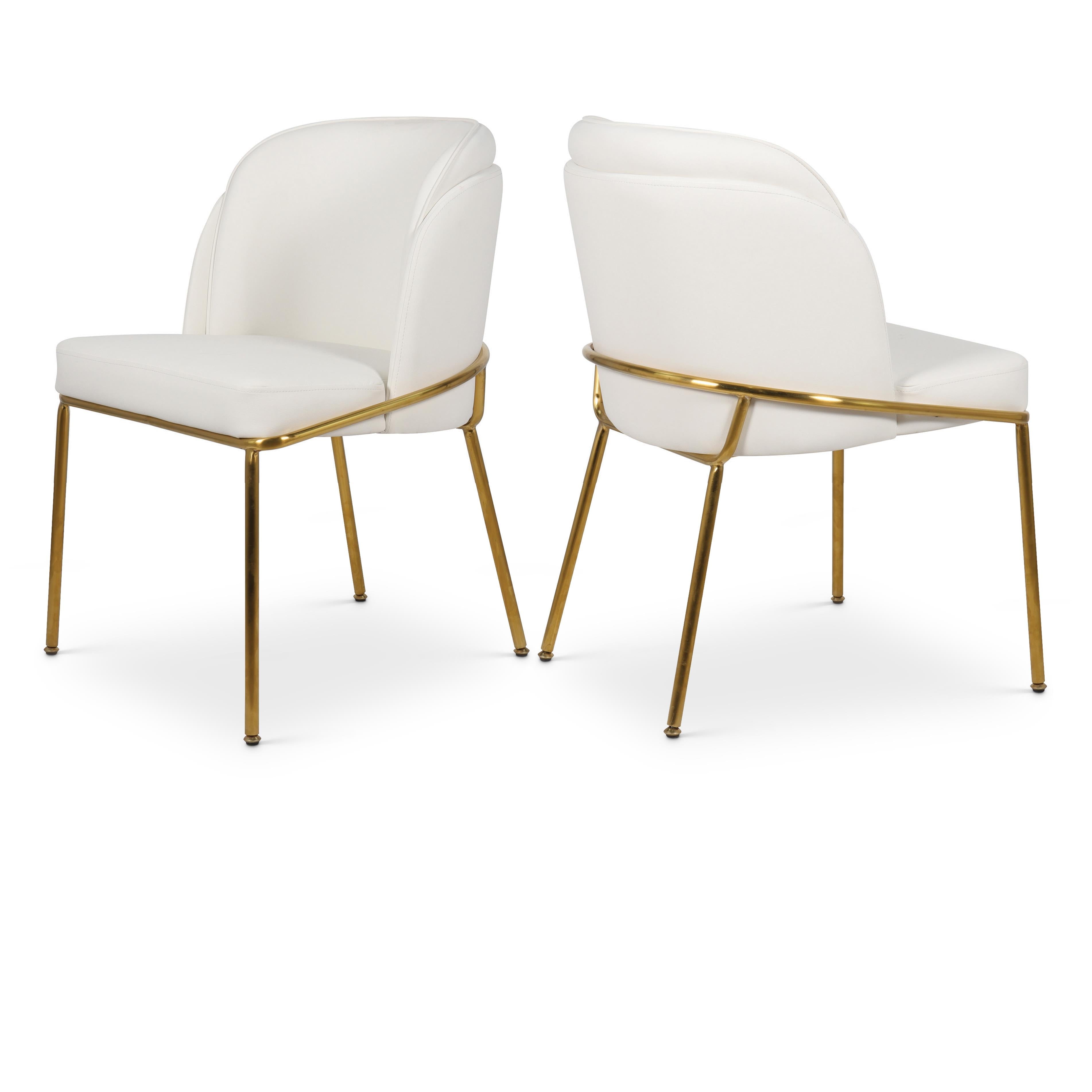 Meridian Jagger White Vegan Leather Dining Chair