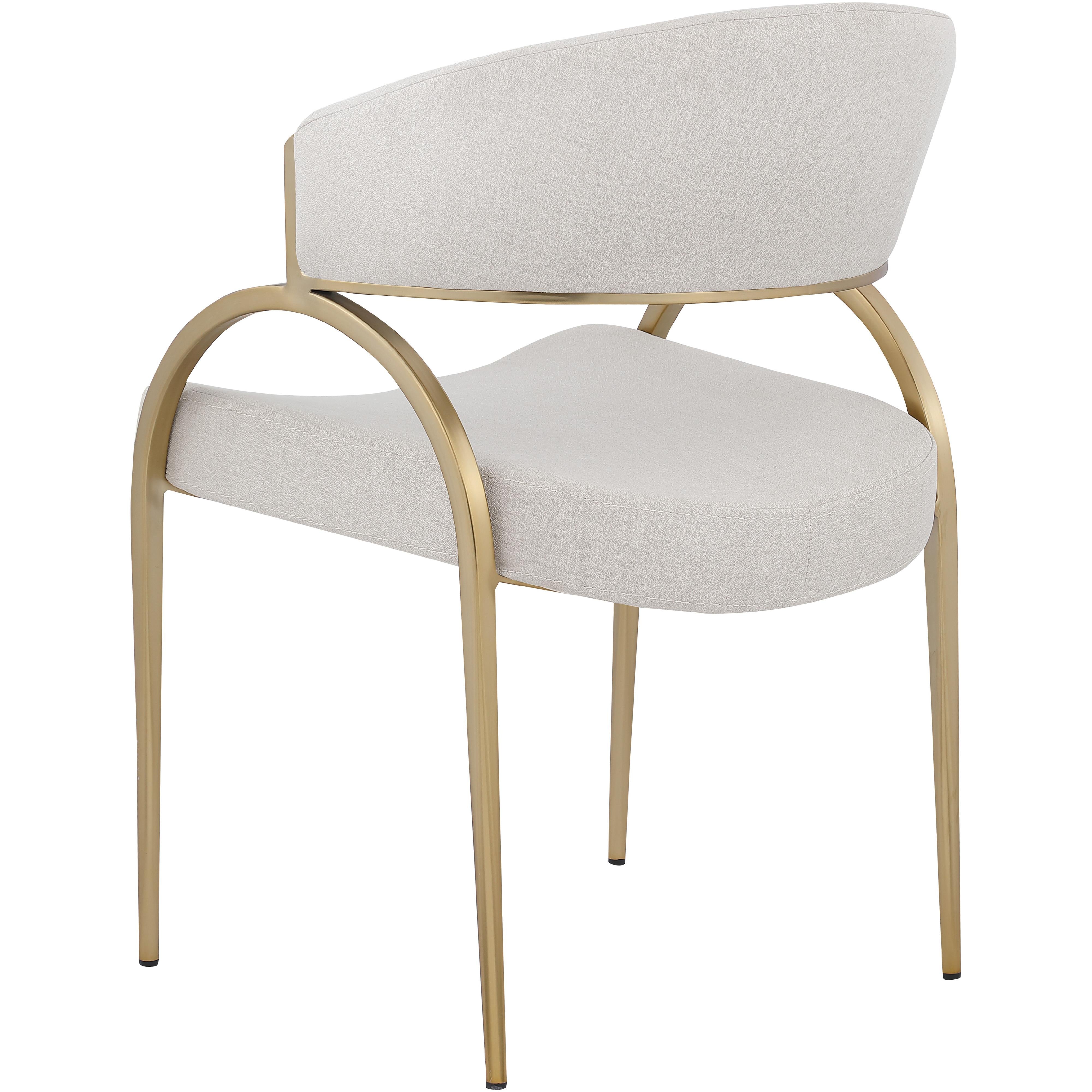 Meridian Privet Beige Linen Textured Fabric Dining Chair