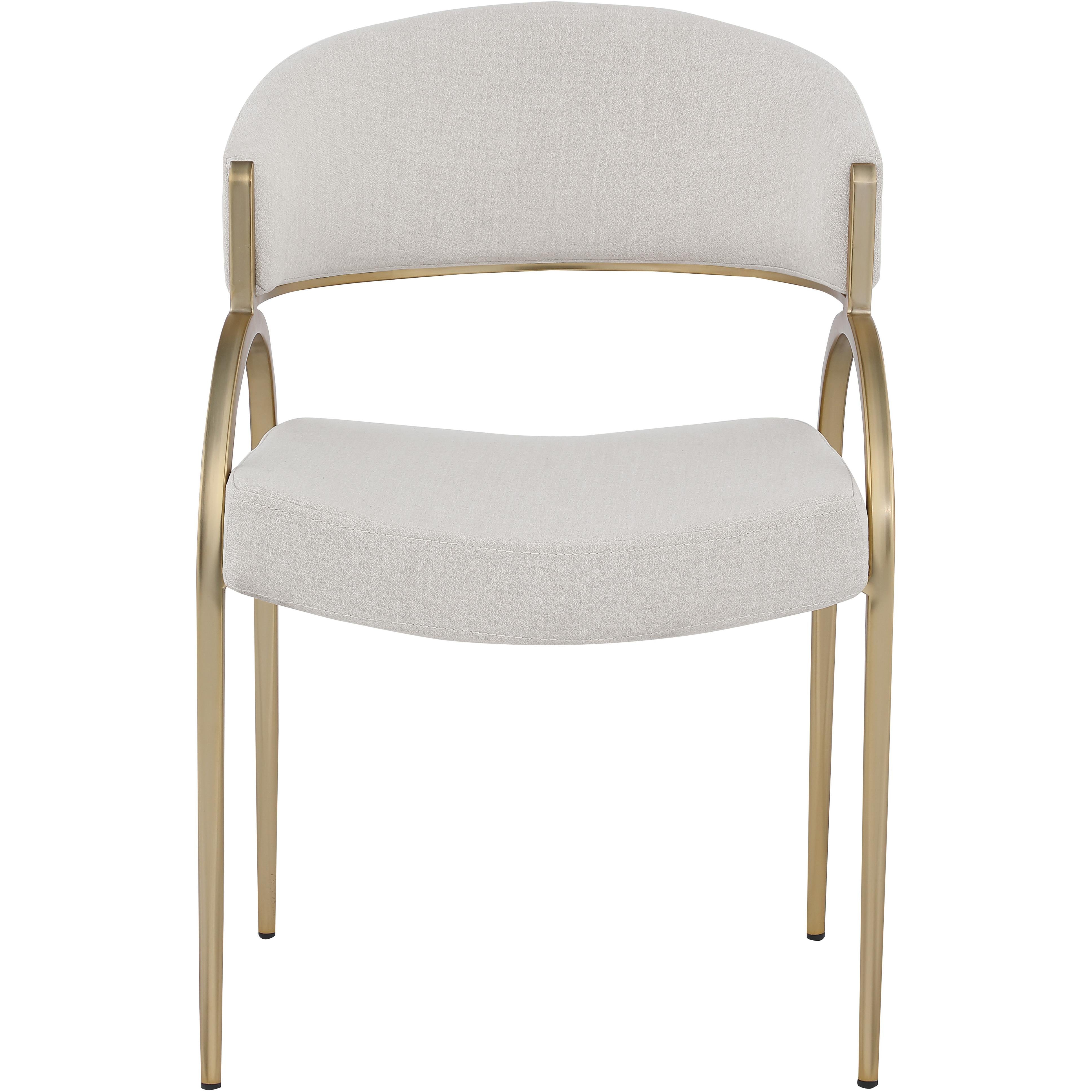 Meridian Privet Beige Linen Textured Fabric Dining Chair