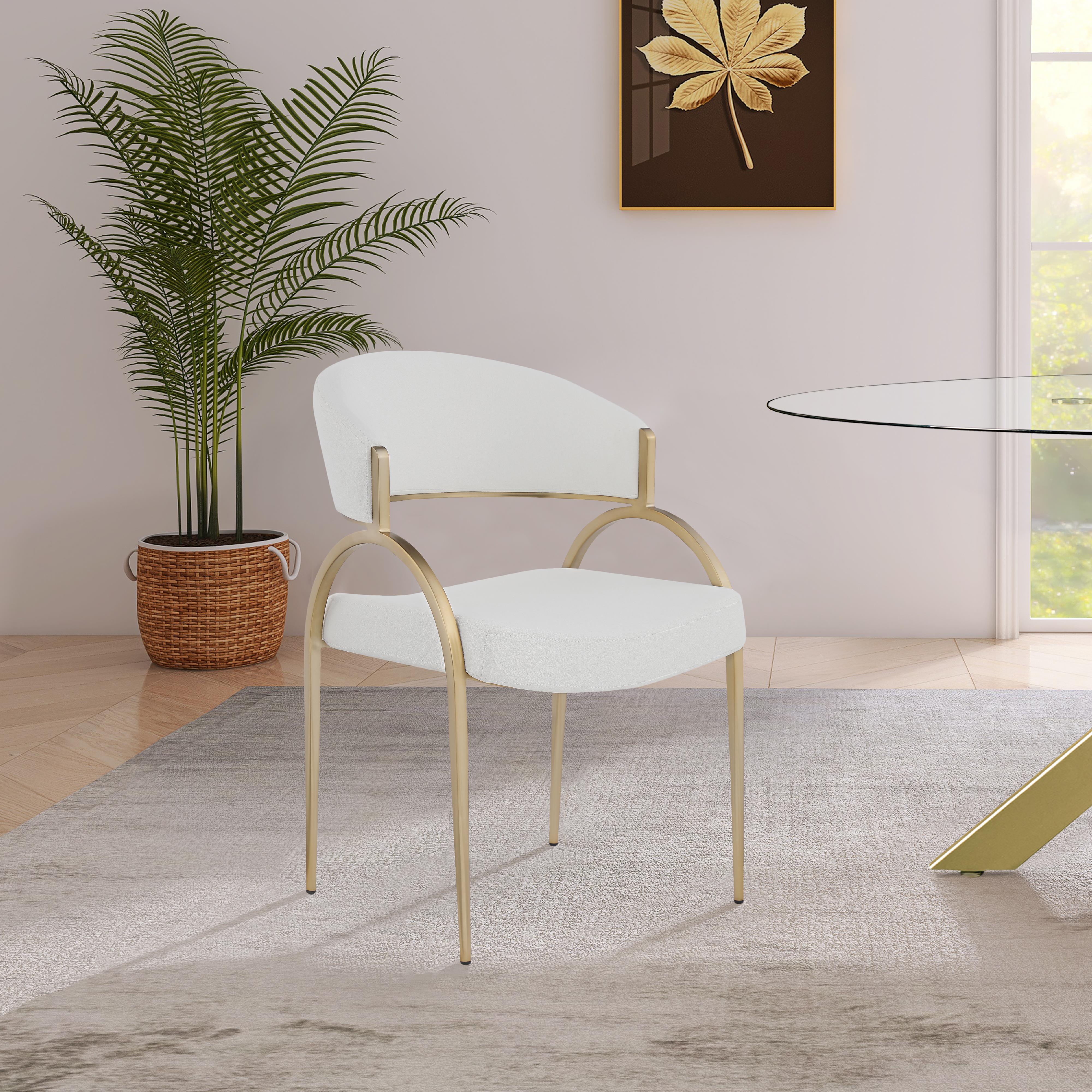 Meridian Privet Cream Linen Textured Fabric Dining Chair