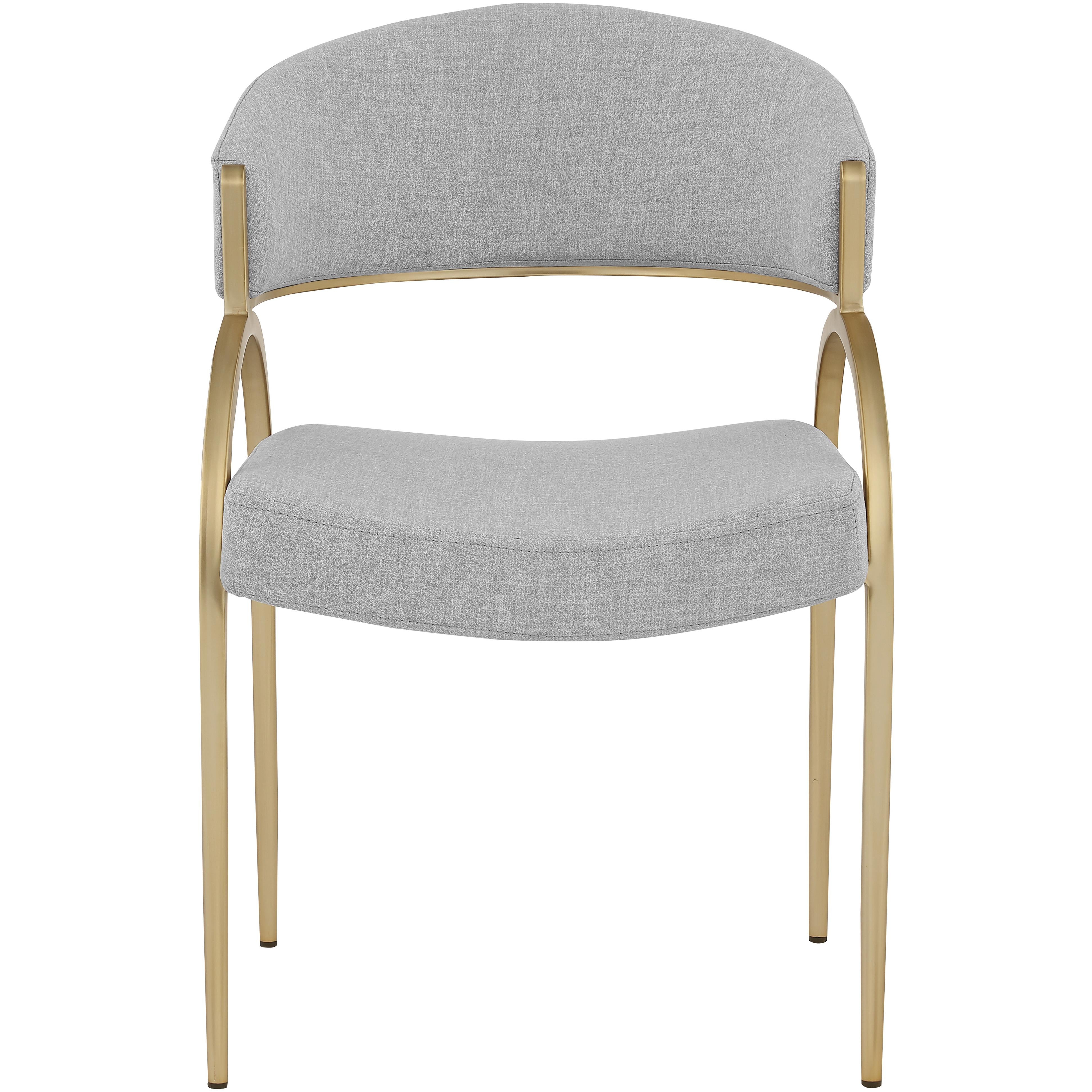Meridian Privet Grey Linen Textured Fabric Dining Chair