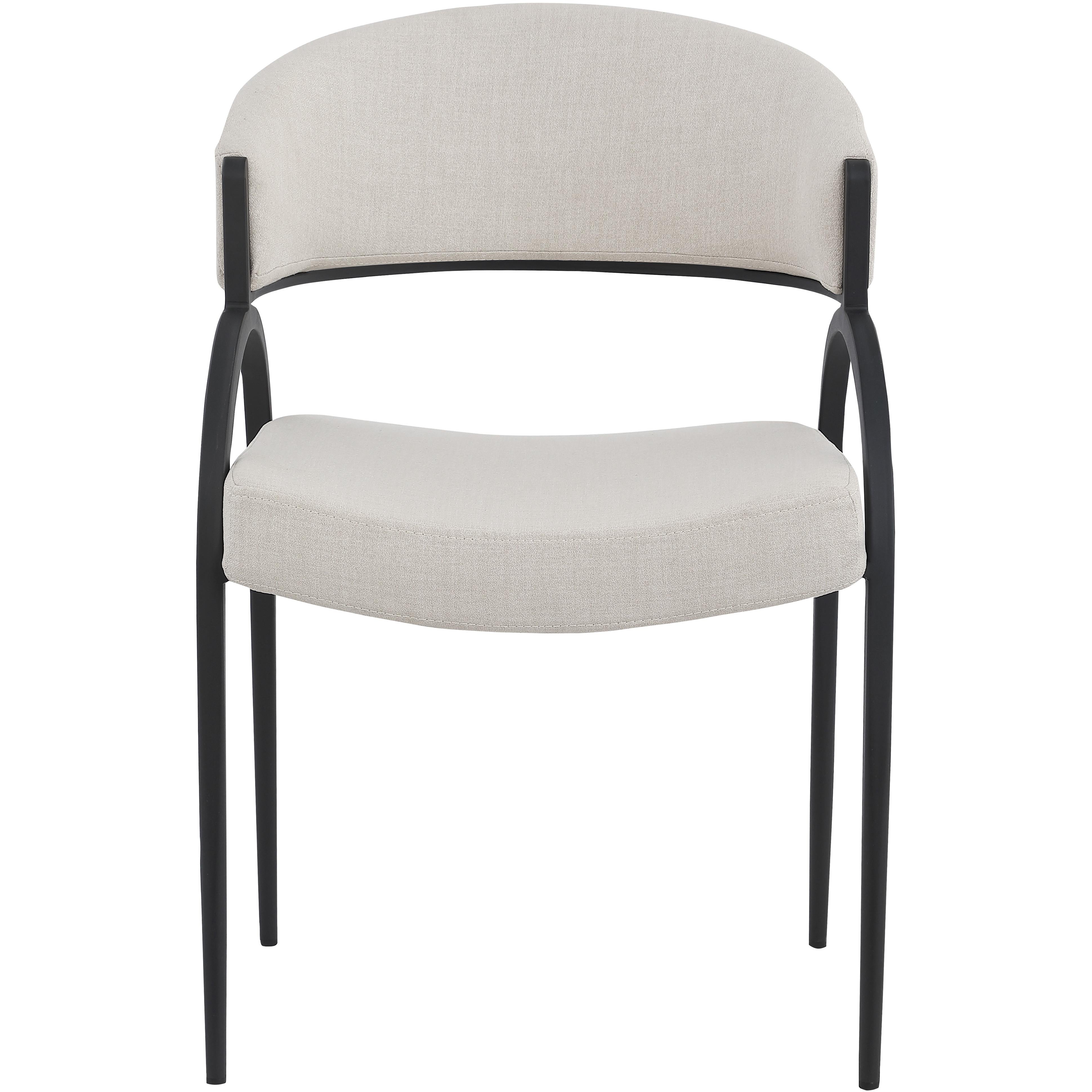 Meridian Privet Beige Linen Textured Fabric Dining Chair