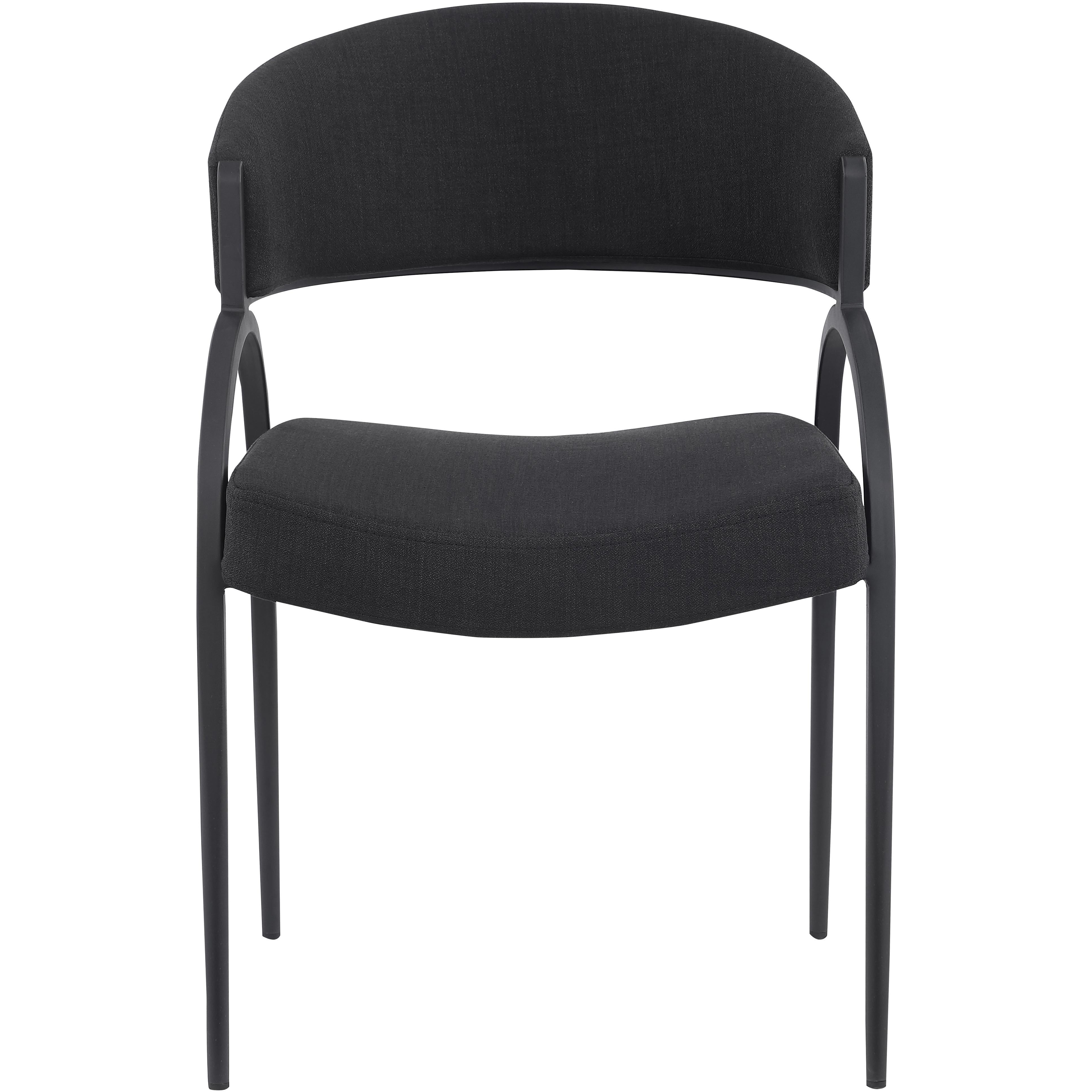 Meridian Privet Black Linen Textured Fabric Dining Chair