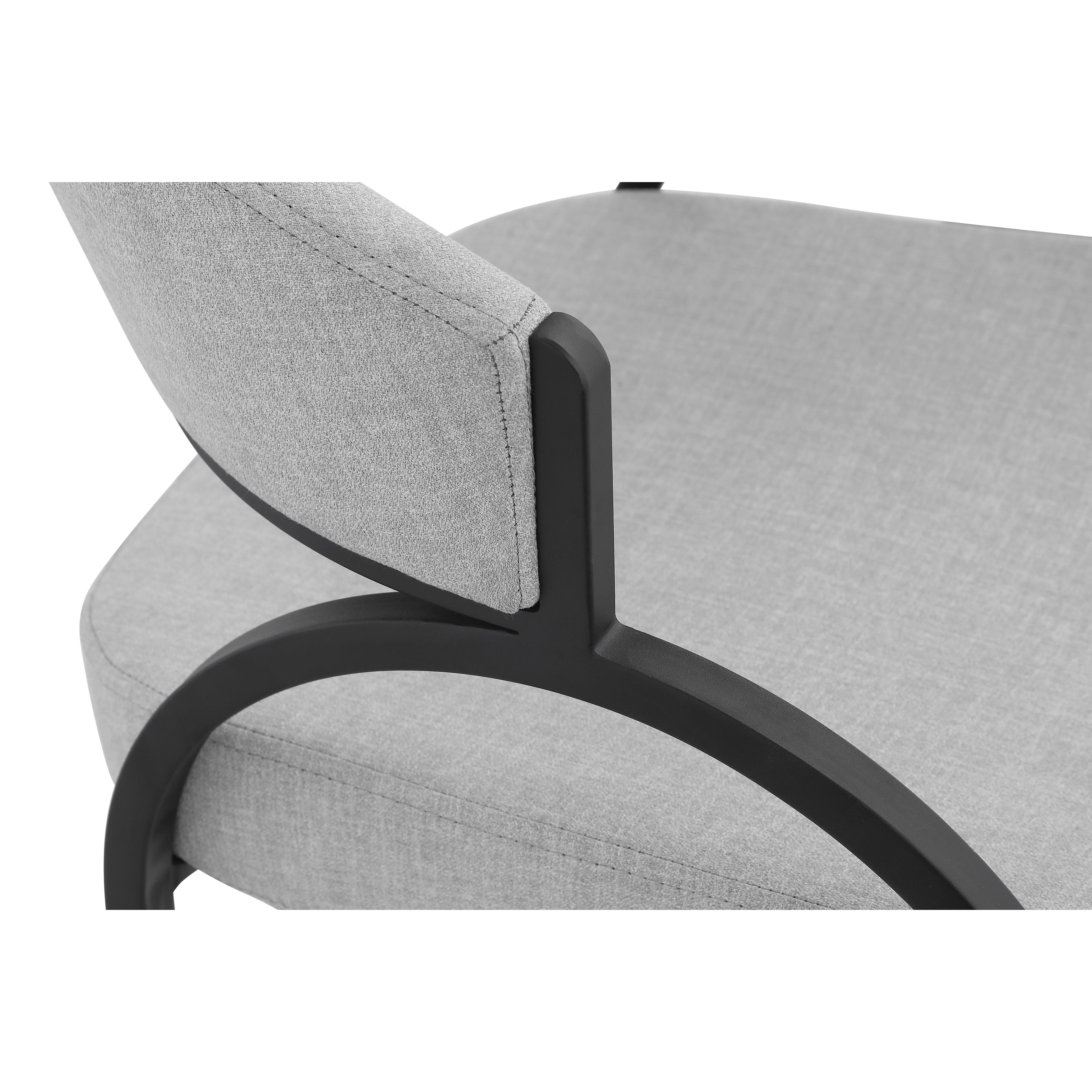 Meridian Privet Grey Linen Textured Fabric Dining Chair