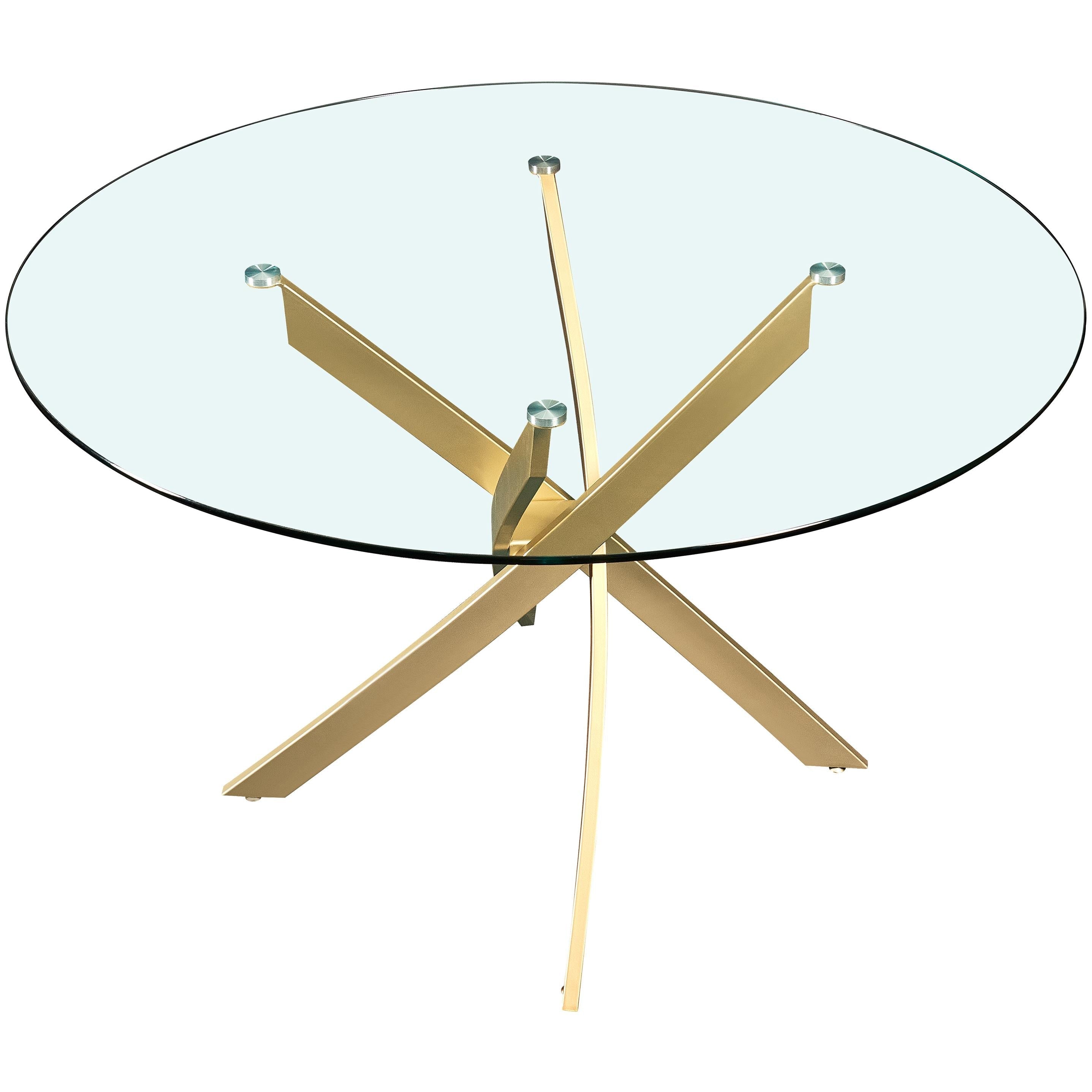 Meridian Xander Brushed Gold Dining Table