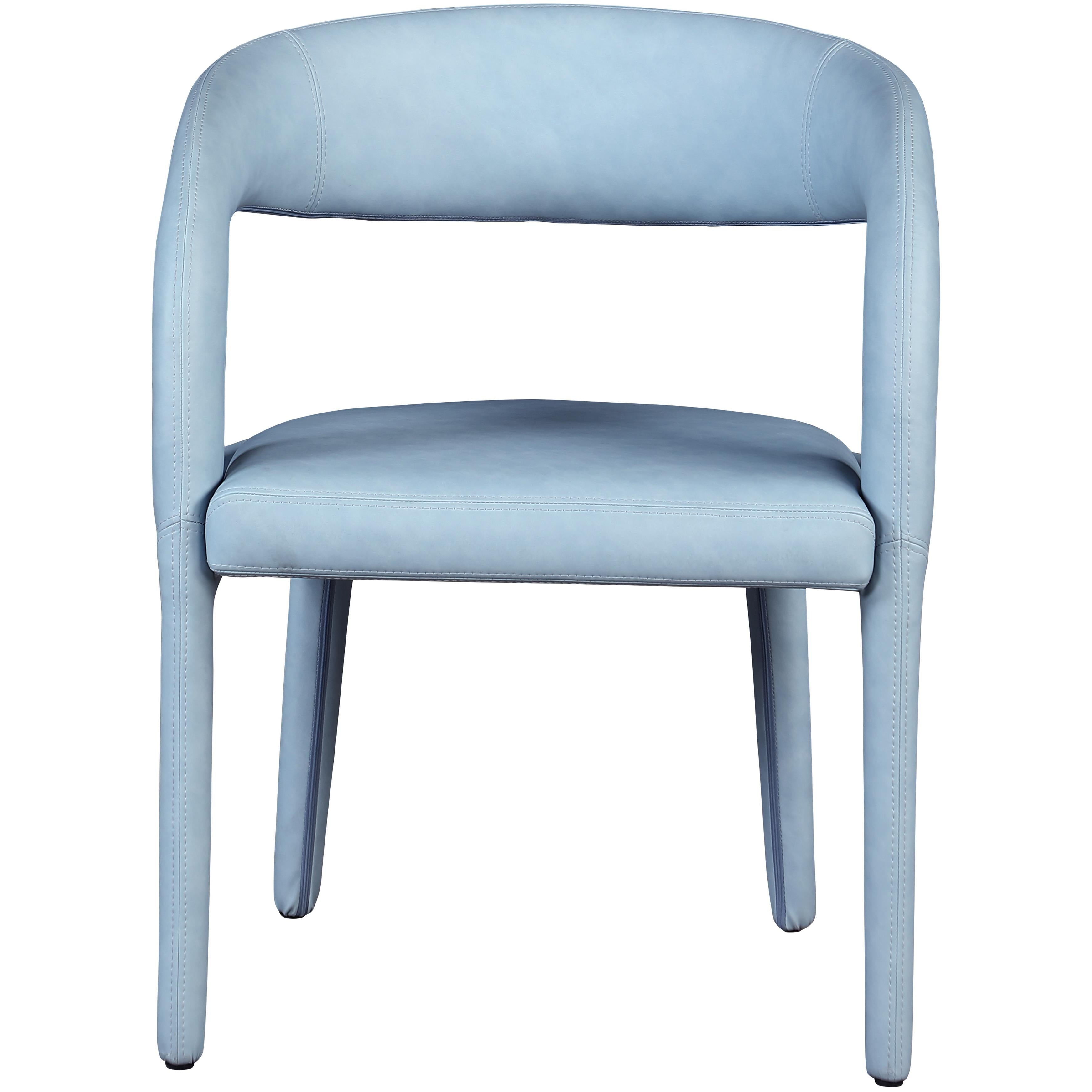 Meridian Sylvester Light Blue Vegan Leather Dining Chair