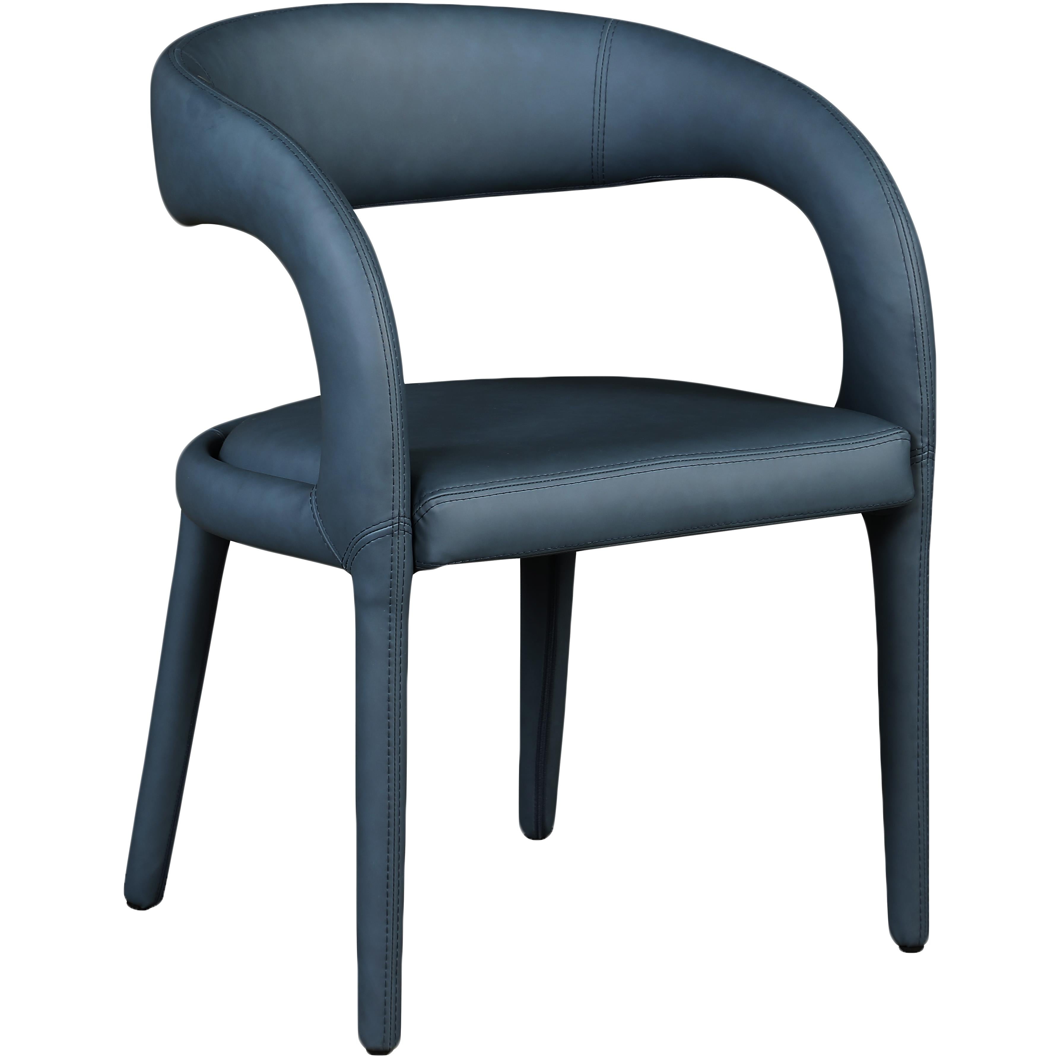 Meridian Sylvester Navy Vegan Leather Dining Chair