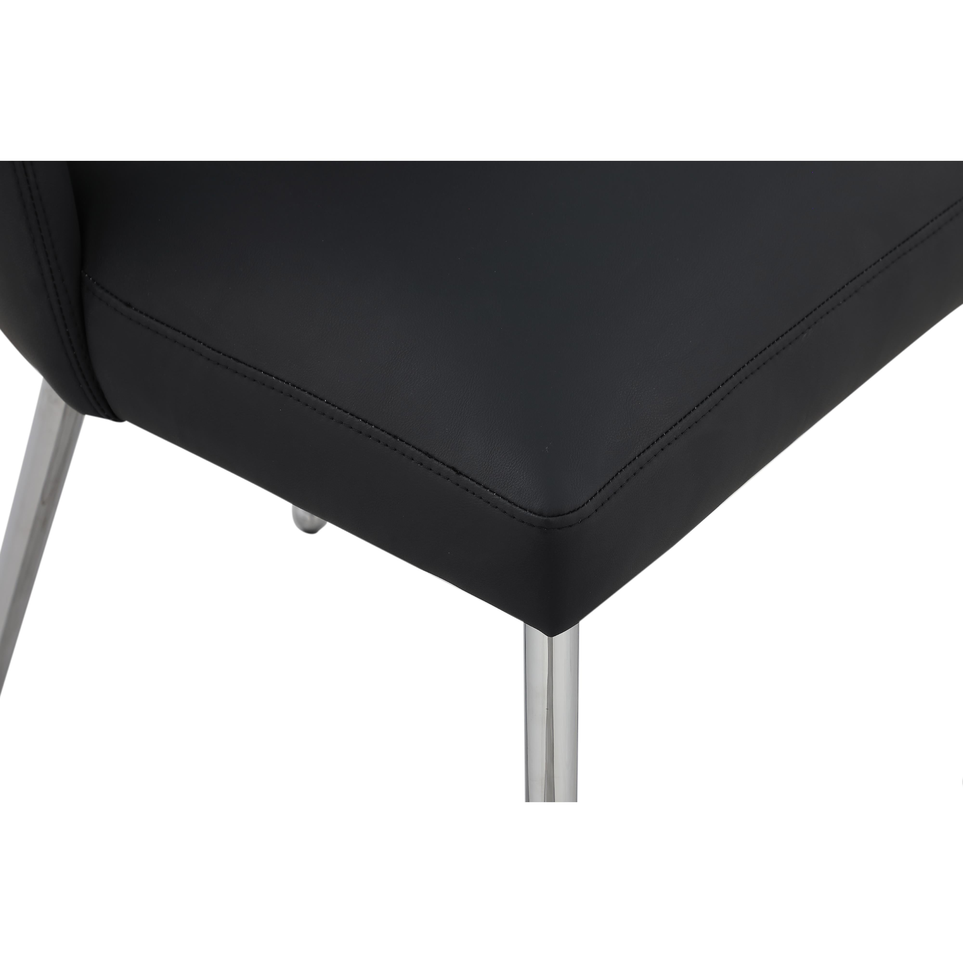 Meridian Logan Black Vegan Leather Dining Chair