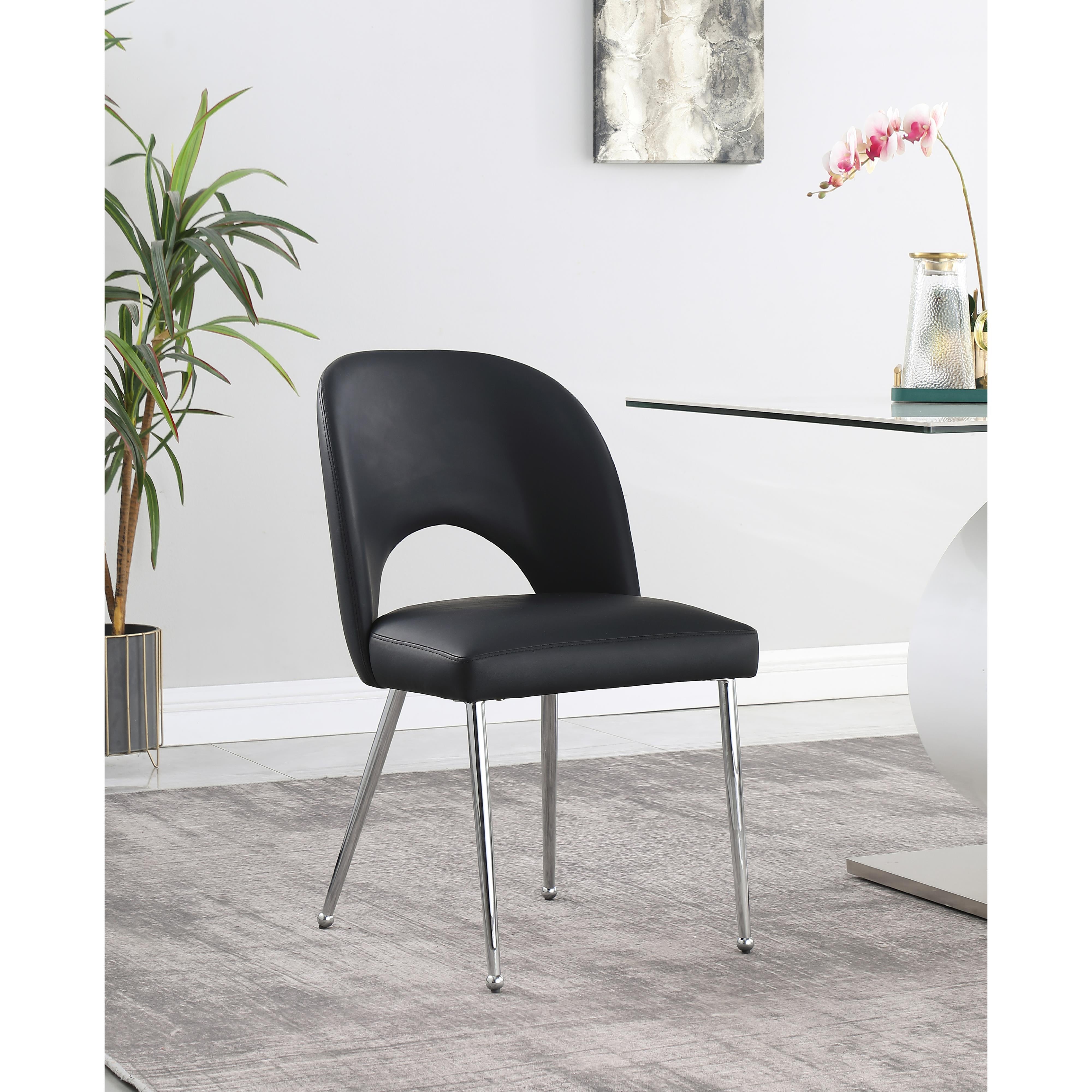 Meridian Logan Black Vegan Leather Dining Chair